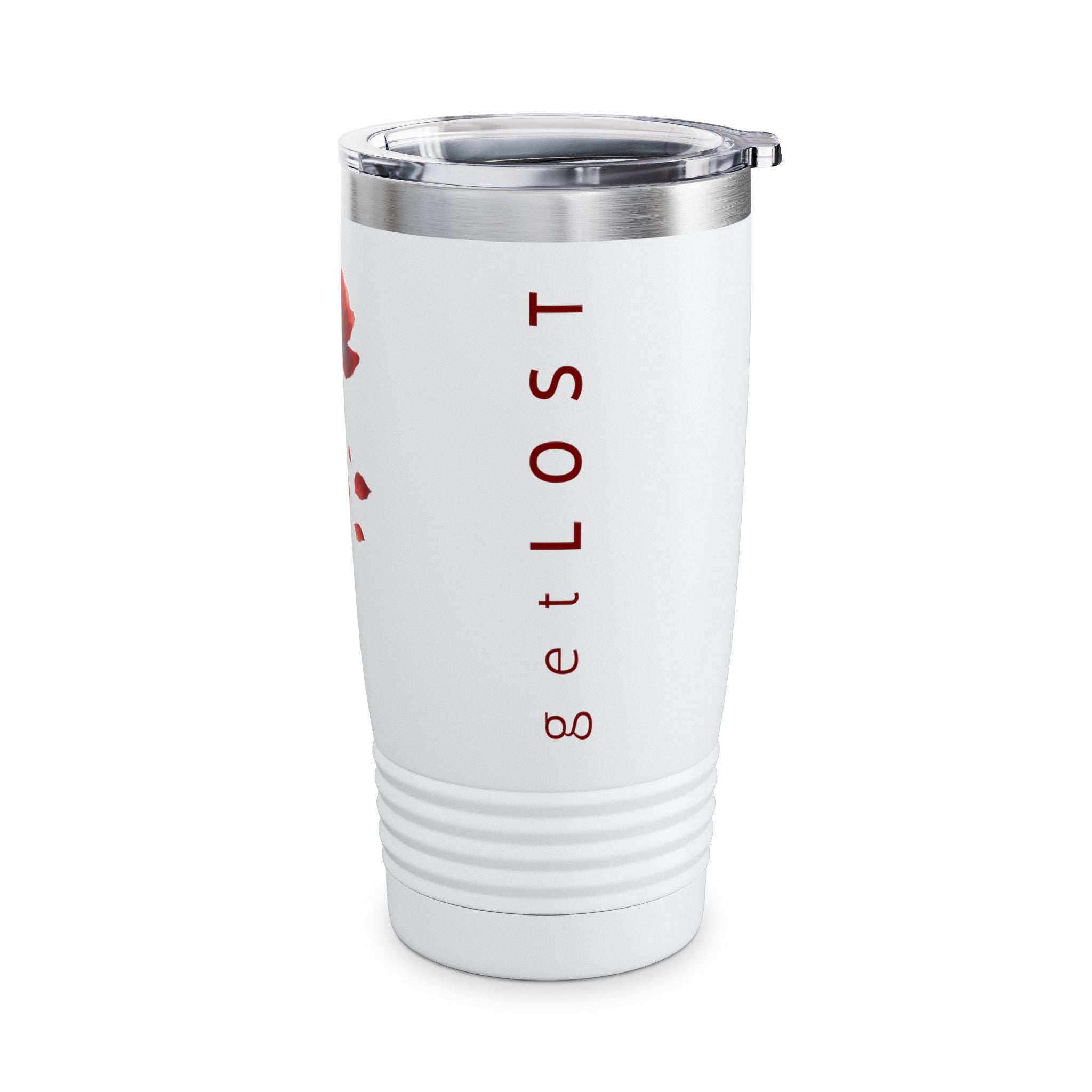 20oz Floral Rose Tumbler - "get LOST" Inspirational Travel Drinkware