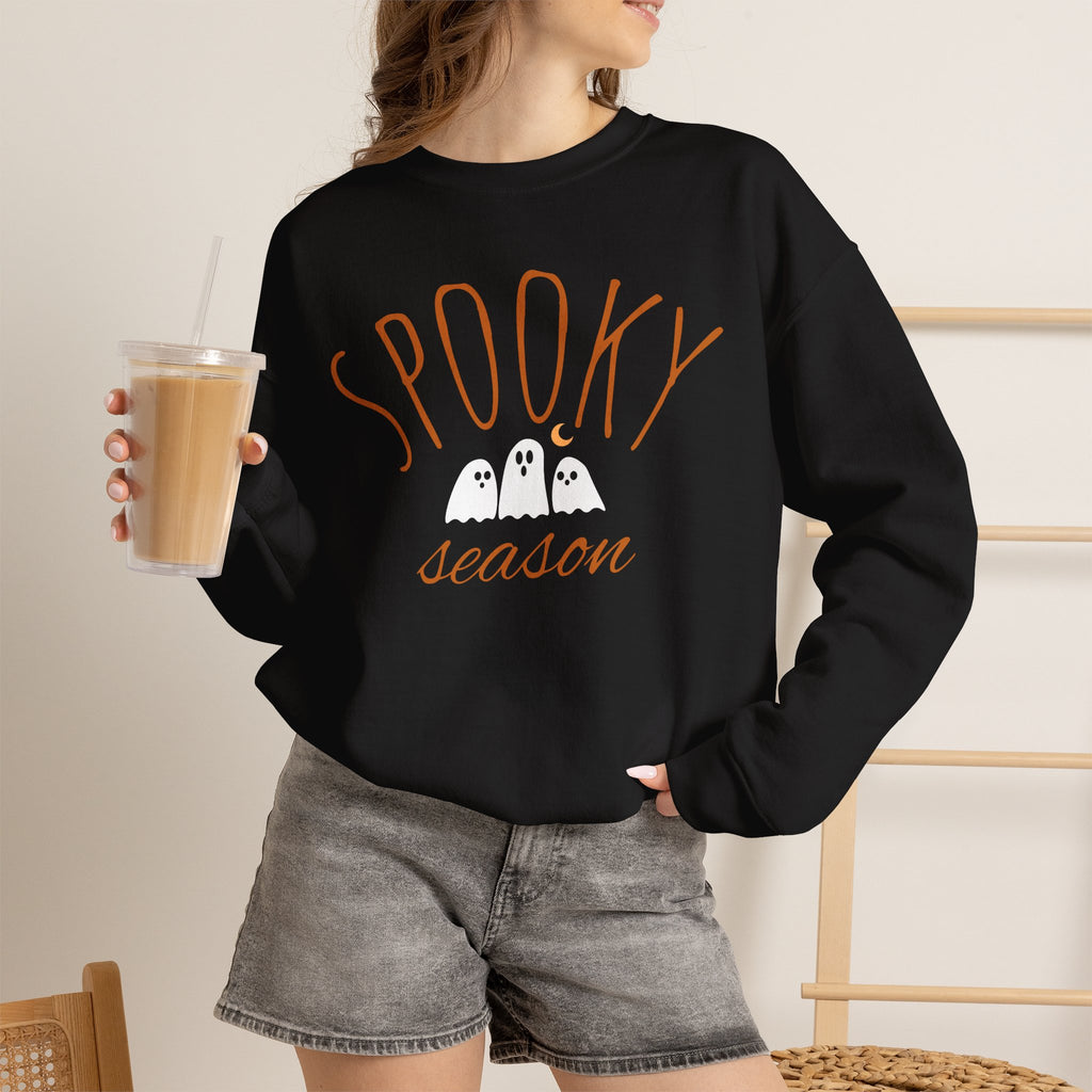 Spooky Season Crewneck Sweatshirt | Cute Ghosts Halloween Pullover