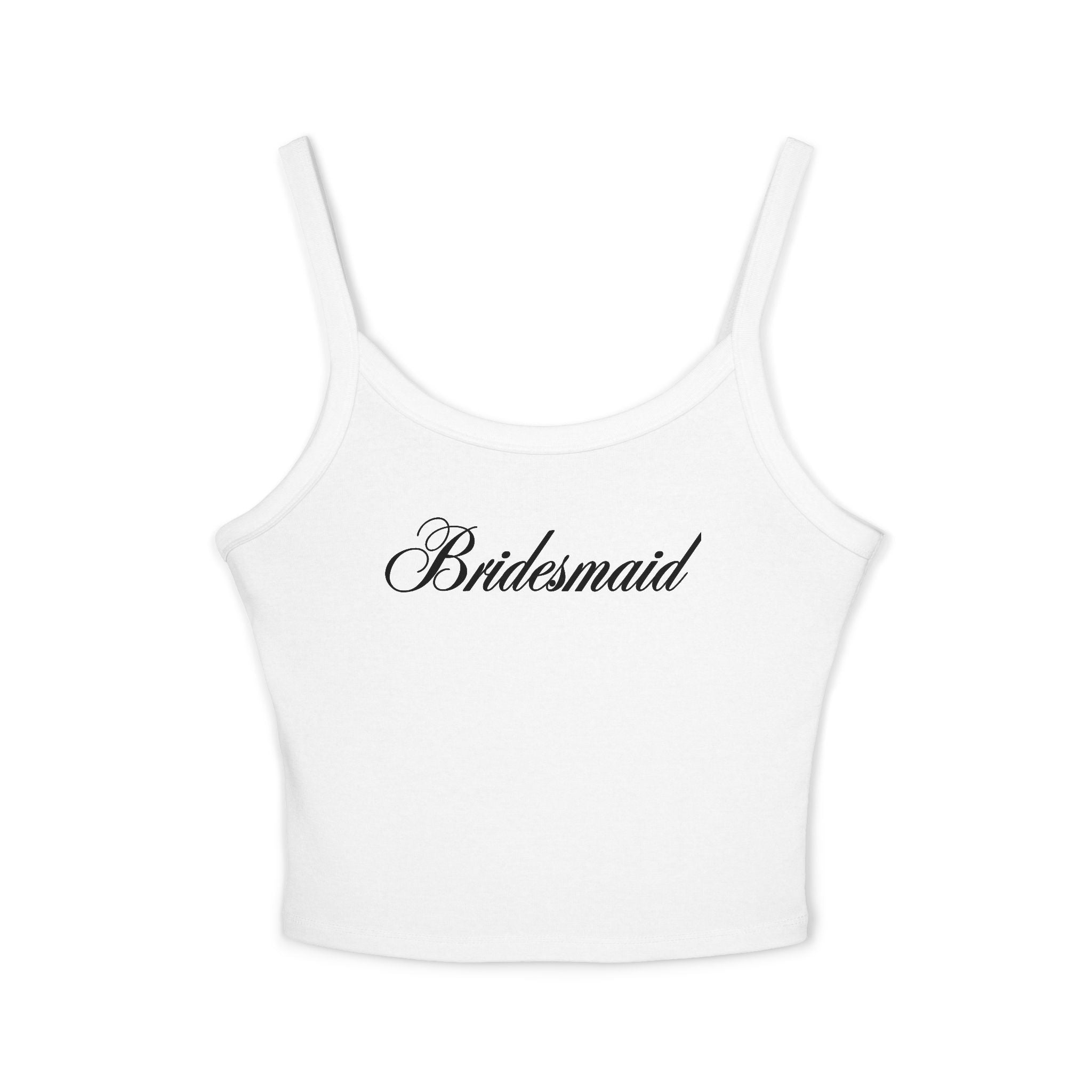 Bridesmaid Spaghetti Strap Tank Top — Elegant Script Bridal Party Tank