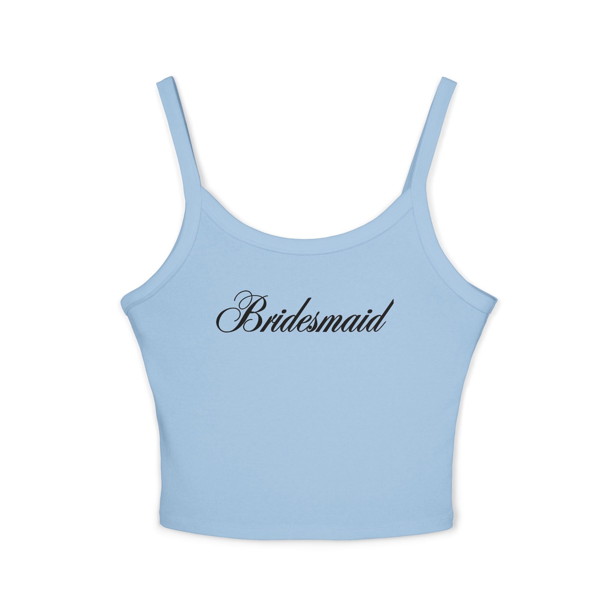 Bridesmaid Spaghetti Strap Tank Top — Elegant Script Bridal Party Tank