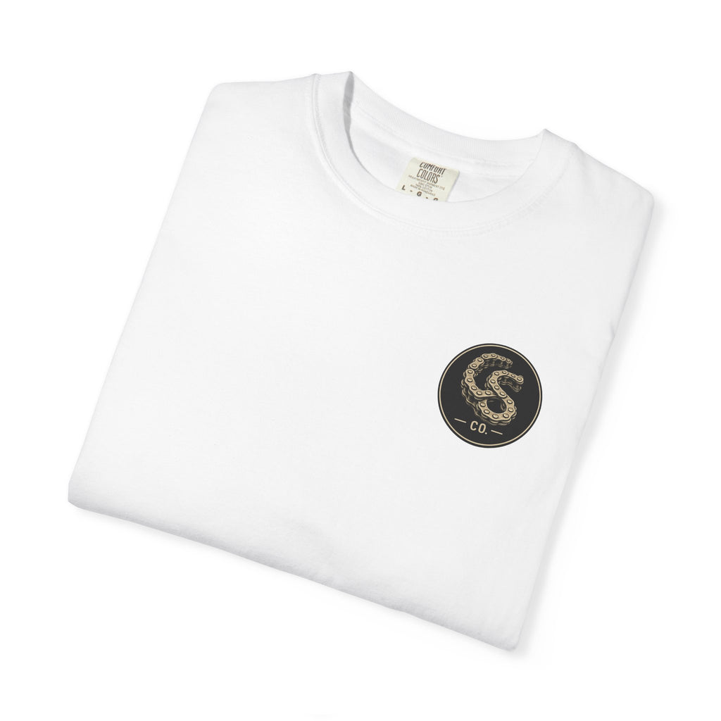 Alien Abduction Motorcycle T‑Shirt — Sci‑Fi Desert Rider Tee