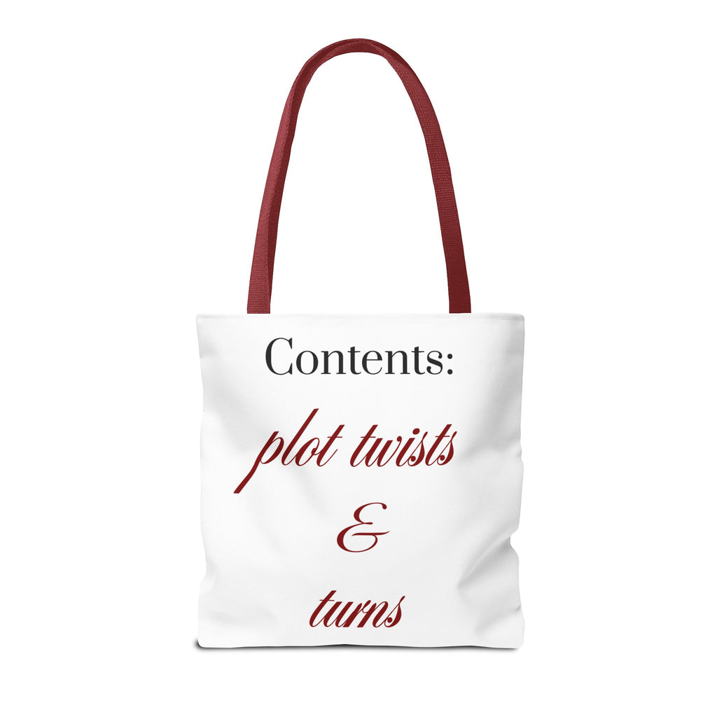 Contents: Plot Twists & Turns — Literary Quote Canvas Tote Bag