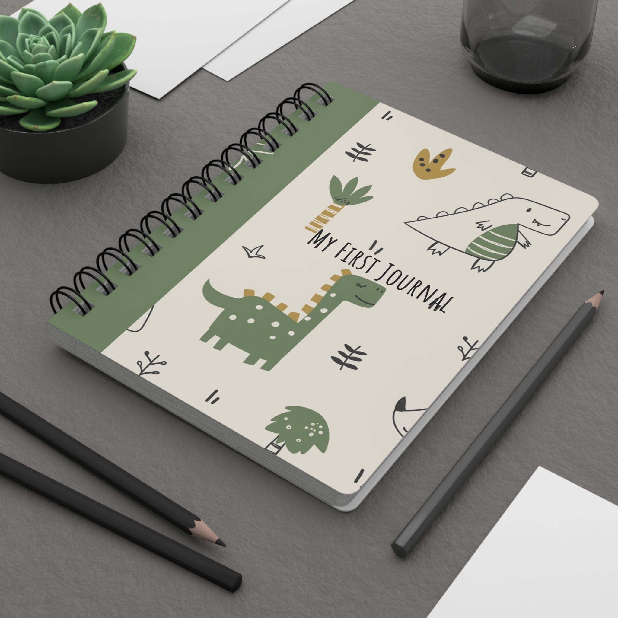 My First Journal — Cute Dinosaur Spiral Notebook for Kids (Hello! Dino)