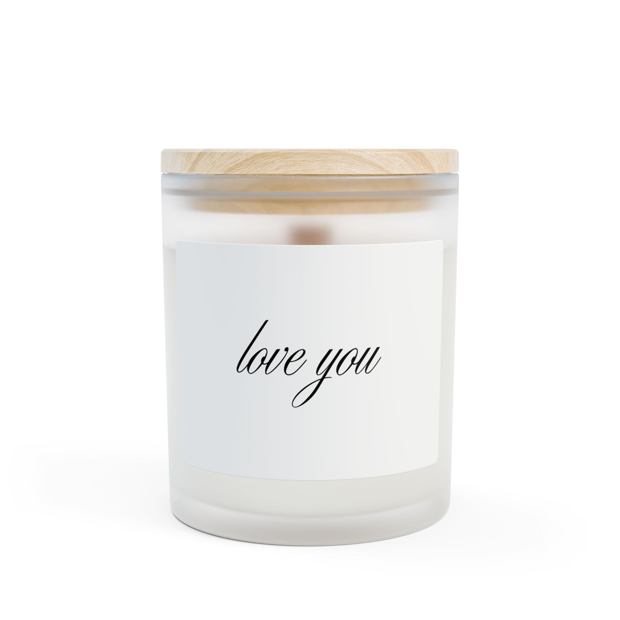 Love You Frosted Glass Candle — 11oz Romantic Scented Gift