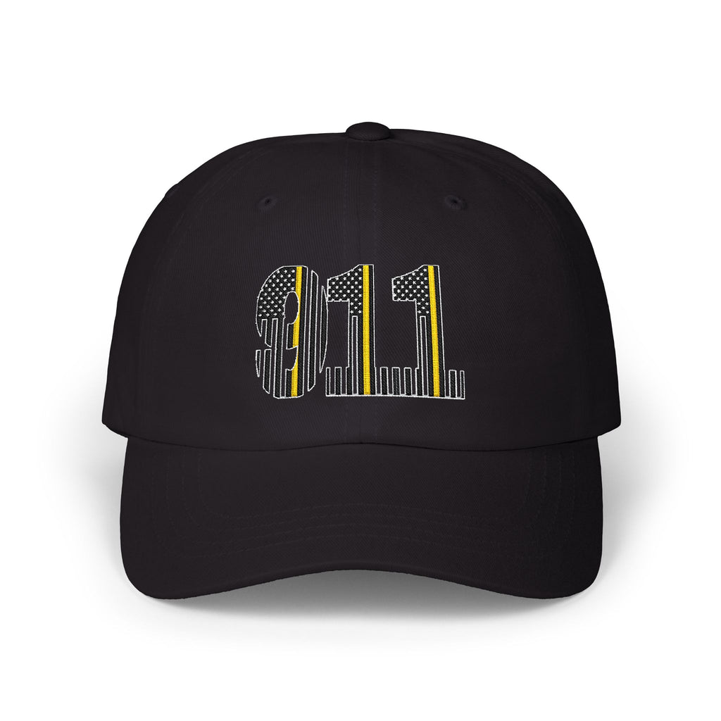 911 Retro Stripe Dad Cap – Emergency Line Graphic Baseball Hat