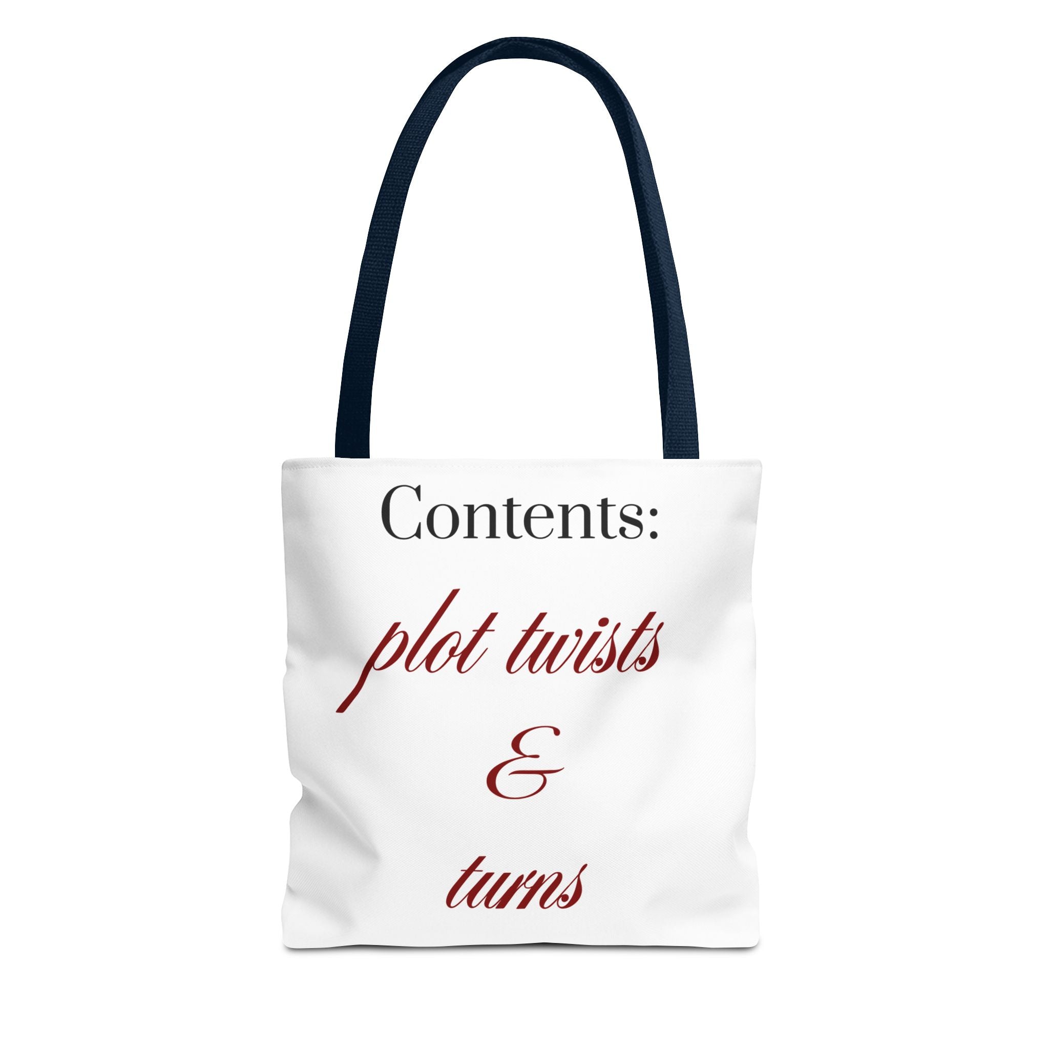 Contents: Plot Twists & Turns — Literary Quote Canvas Tote Bag