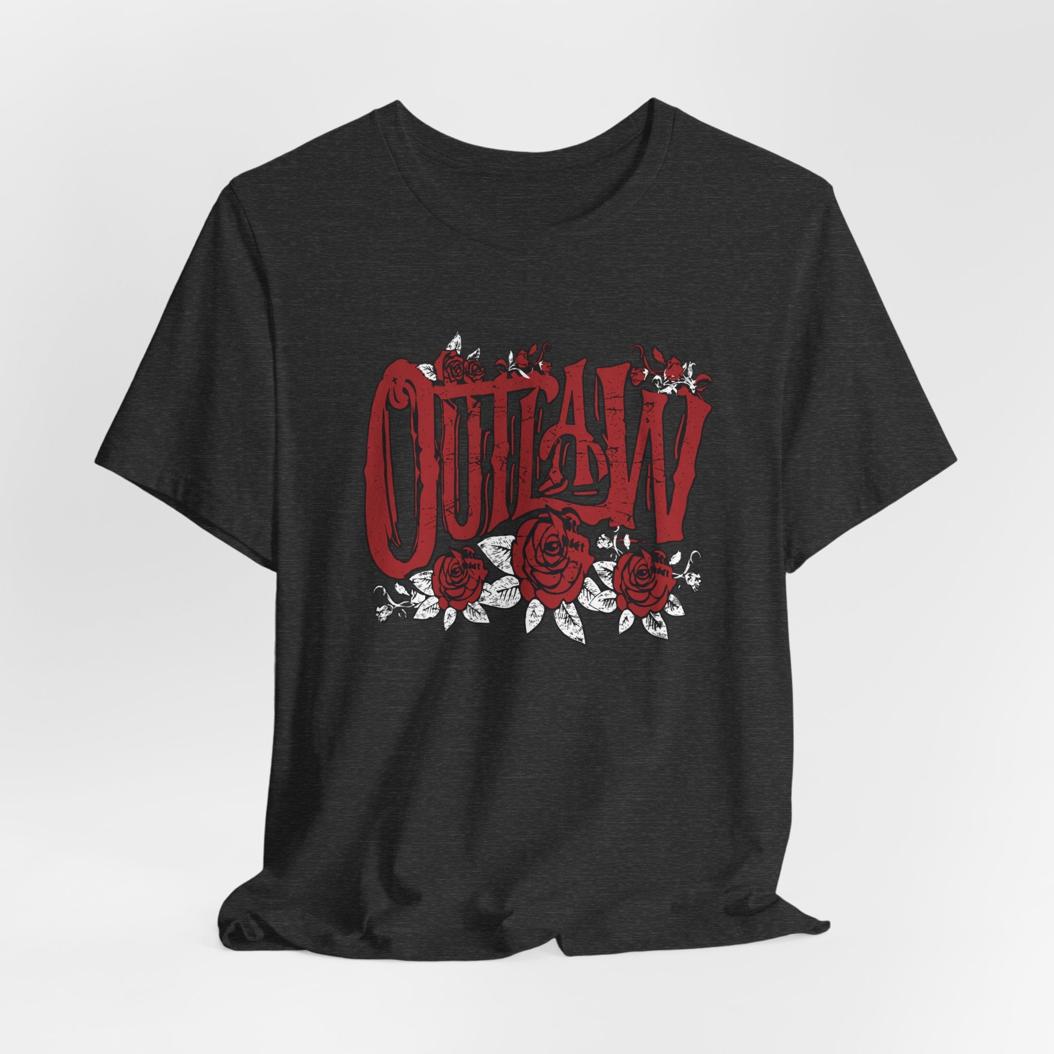 Outlaw Rose Vintage Gothic Floral T-Shirt