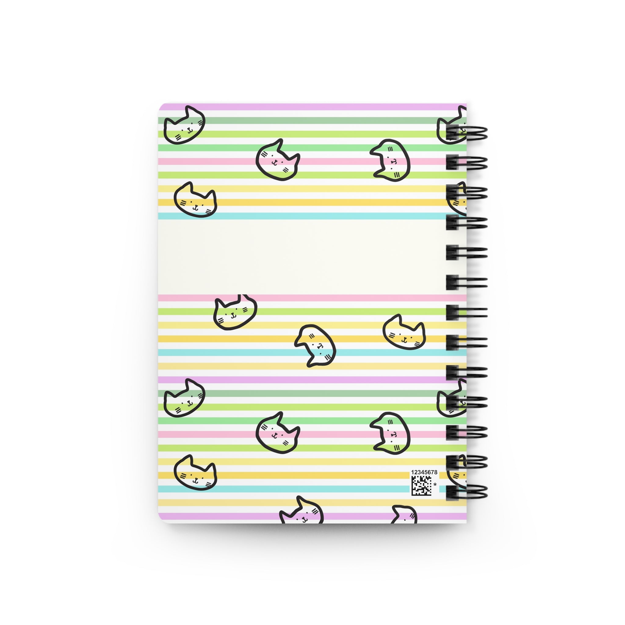 Spiral Journal | My Journal Pastel Striped Cute Cat Notebook
