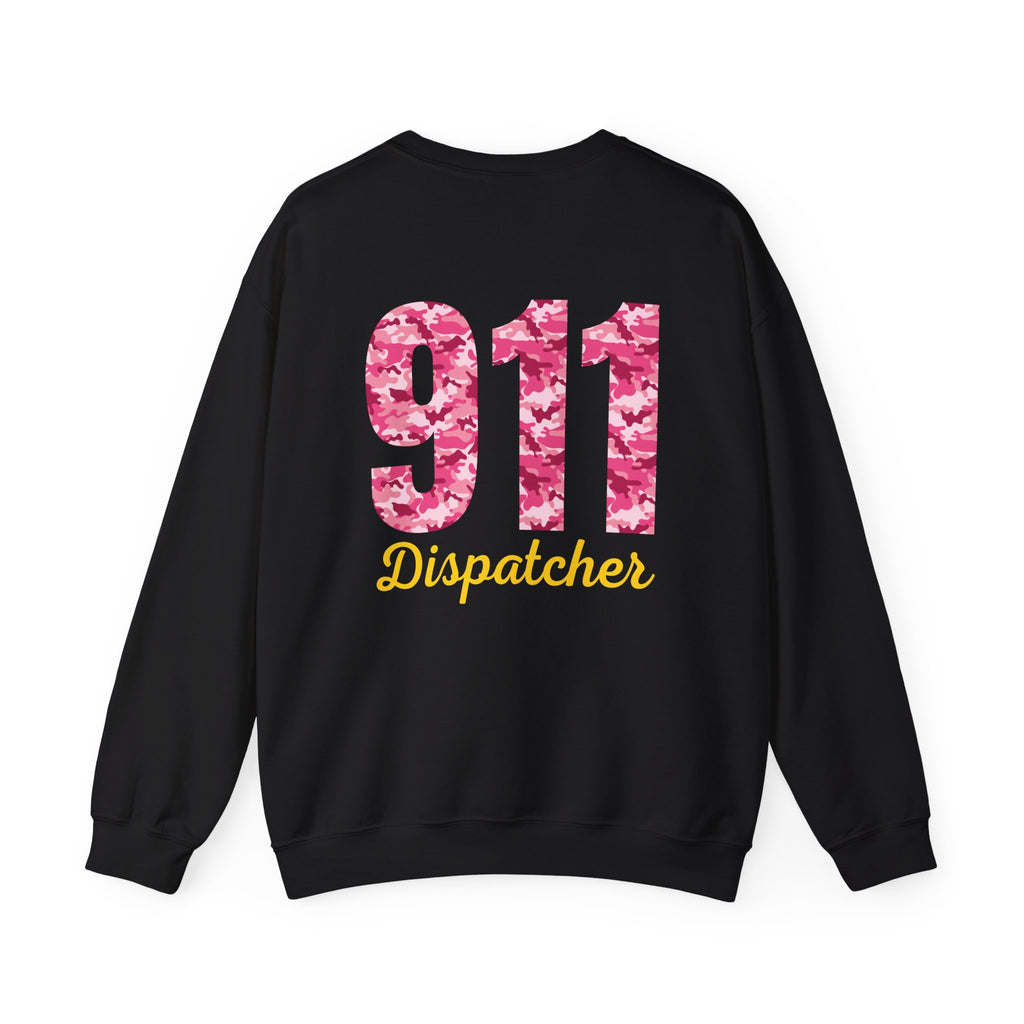 911 Dispatcher Crewneck Sweatshirt — Pink Camo Emergency Dispatcher Pullover