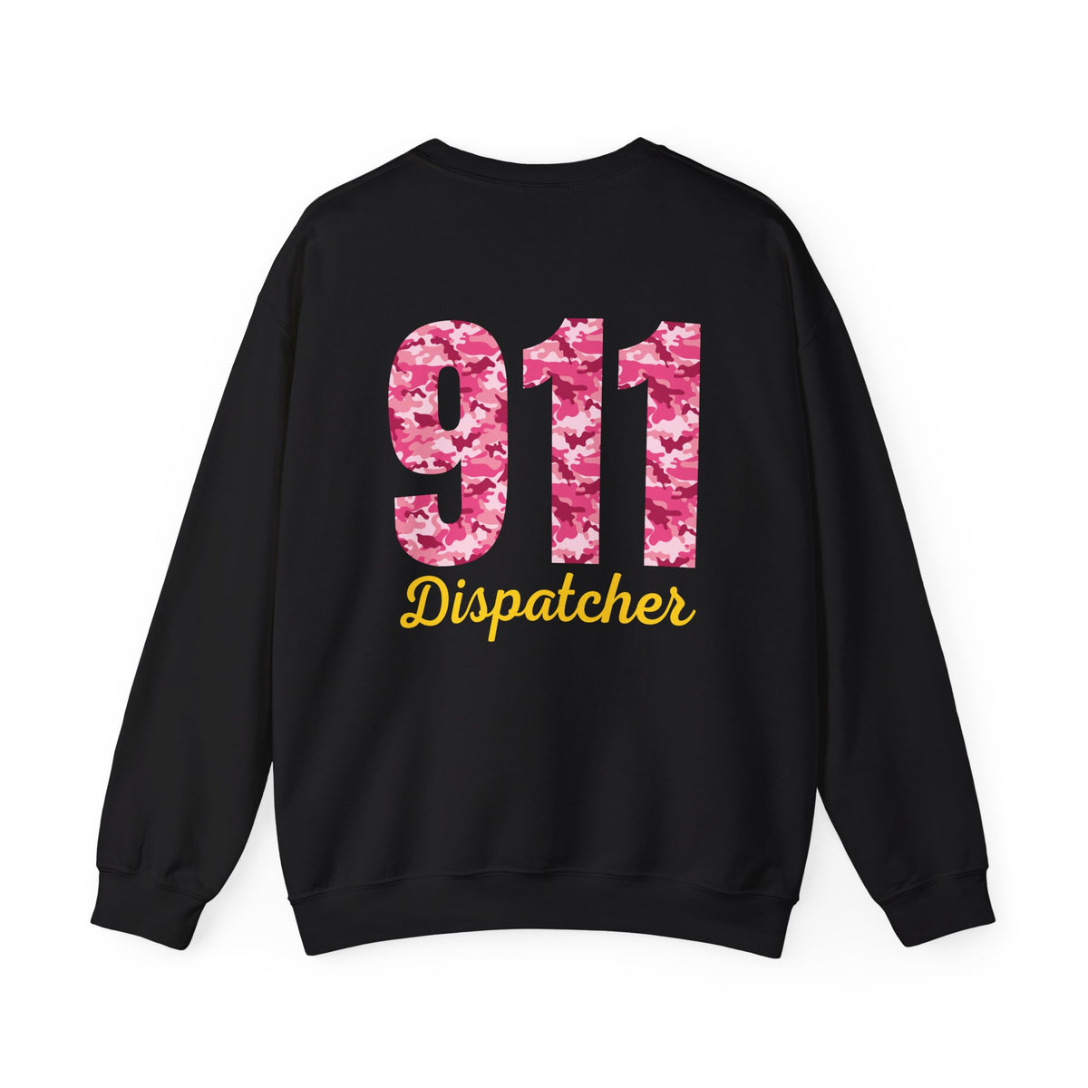 911 Dispatcher Crewneck Sweatshirt — Pink Camo Emergency Dispatcher Pullover