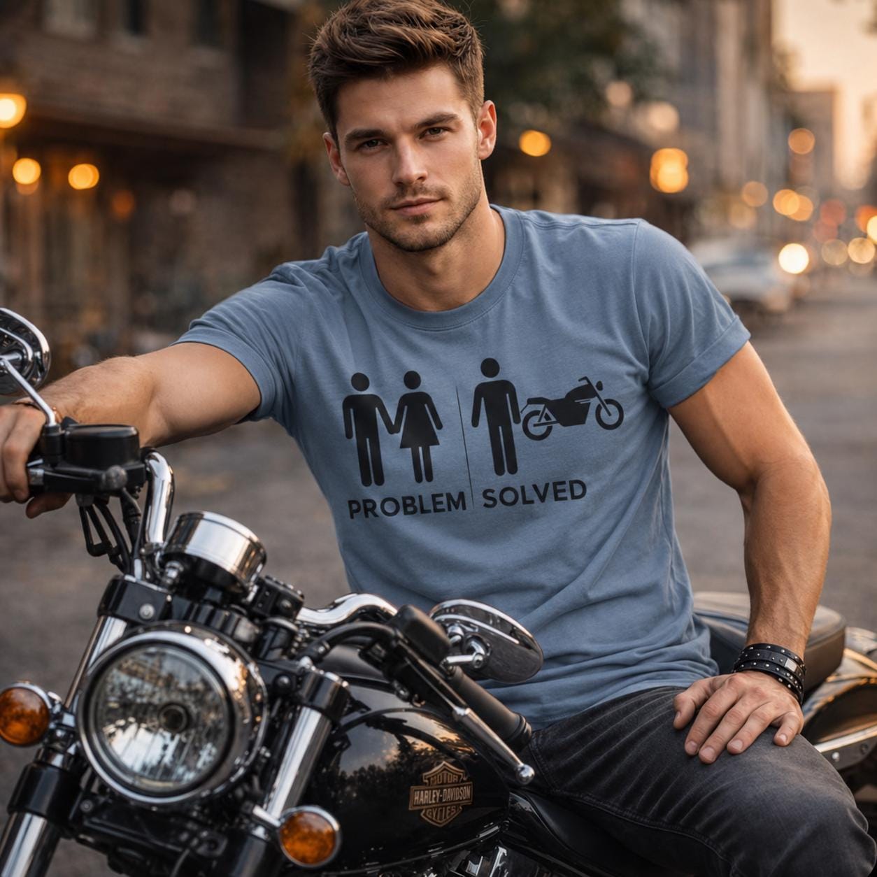 Problem Solved Motorcycle T-shirt | Funny Motorcycle Humor