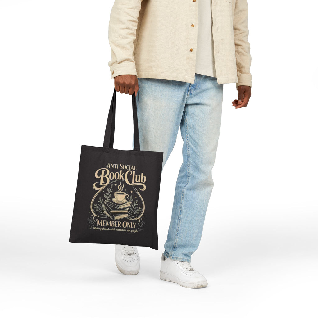 Anti Social Book Club Tote Bag — "Member Only" Canvas Book Lover Gift