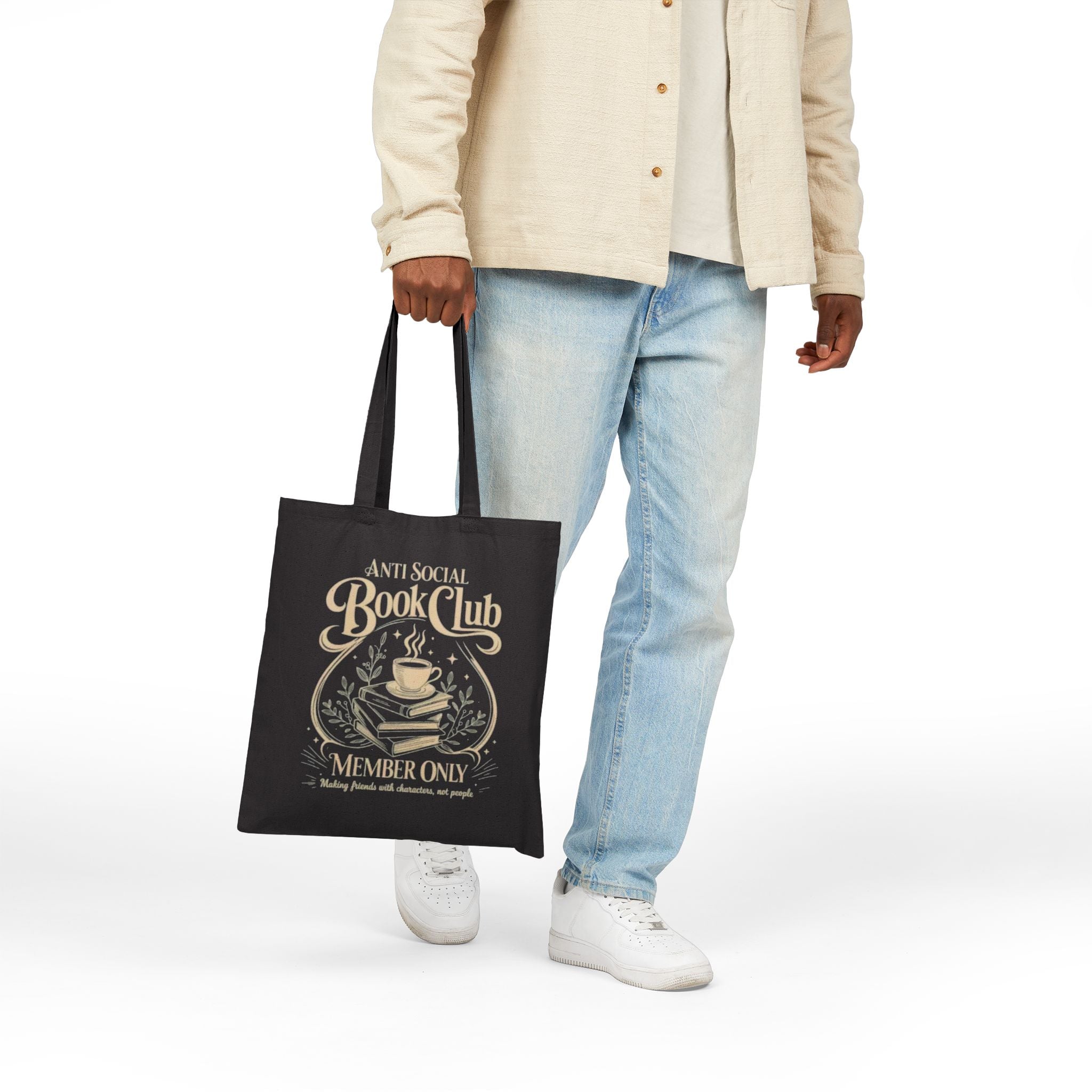Anti Social Book Club Tote Bag — "Member Only" Canvas Book Lover Gift