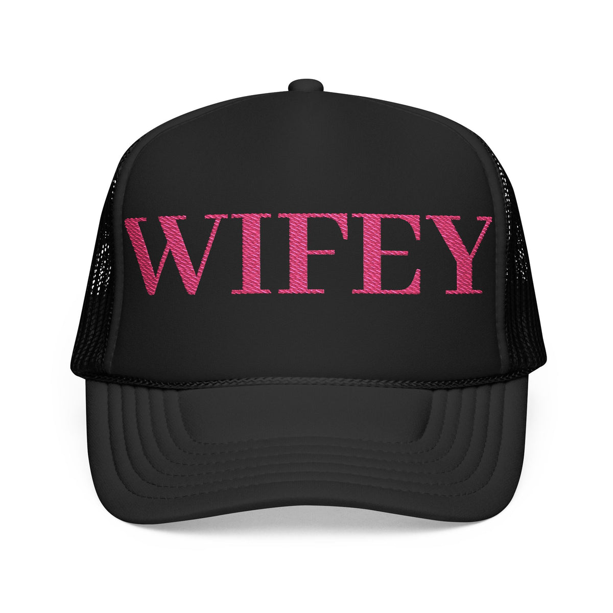 Wifey Foam Trucker Hat | Pink Embroirdered Text