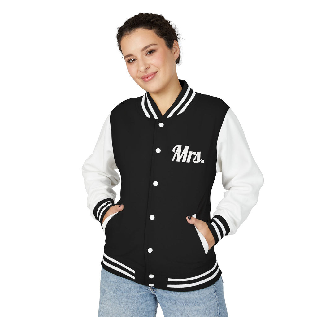 Mrs. Letterman Jacket — 'Til Death Skeleton Heart Hands Varsity Jacket