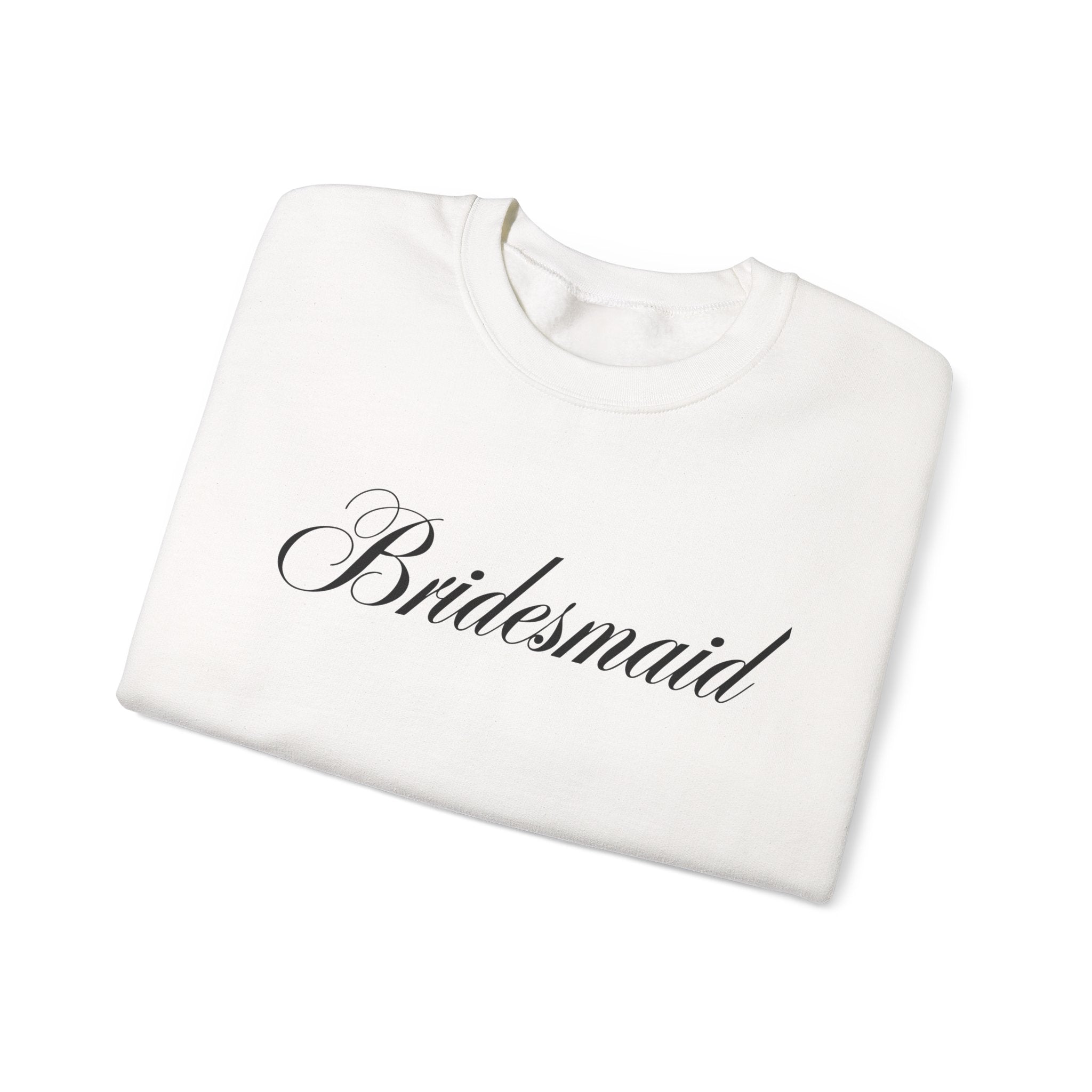 Bridesmaid Crewneck Sweatshirt — Elegant Script Wedding Party Pullover