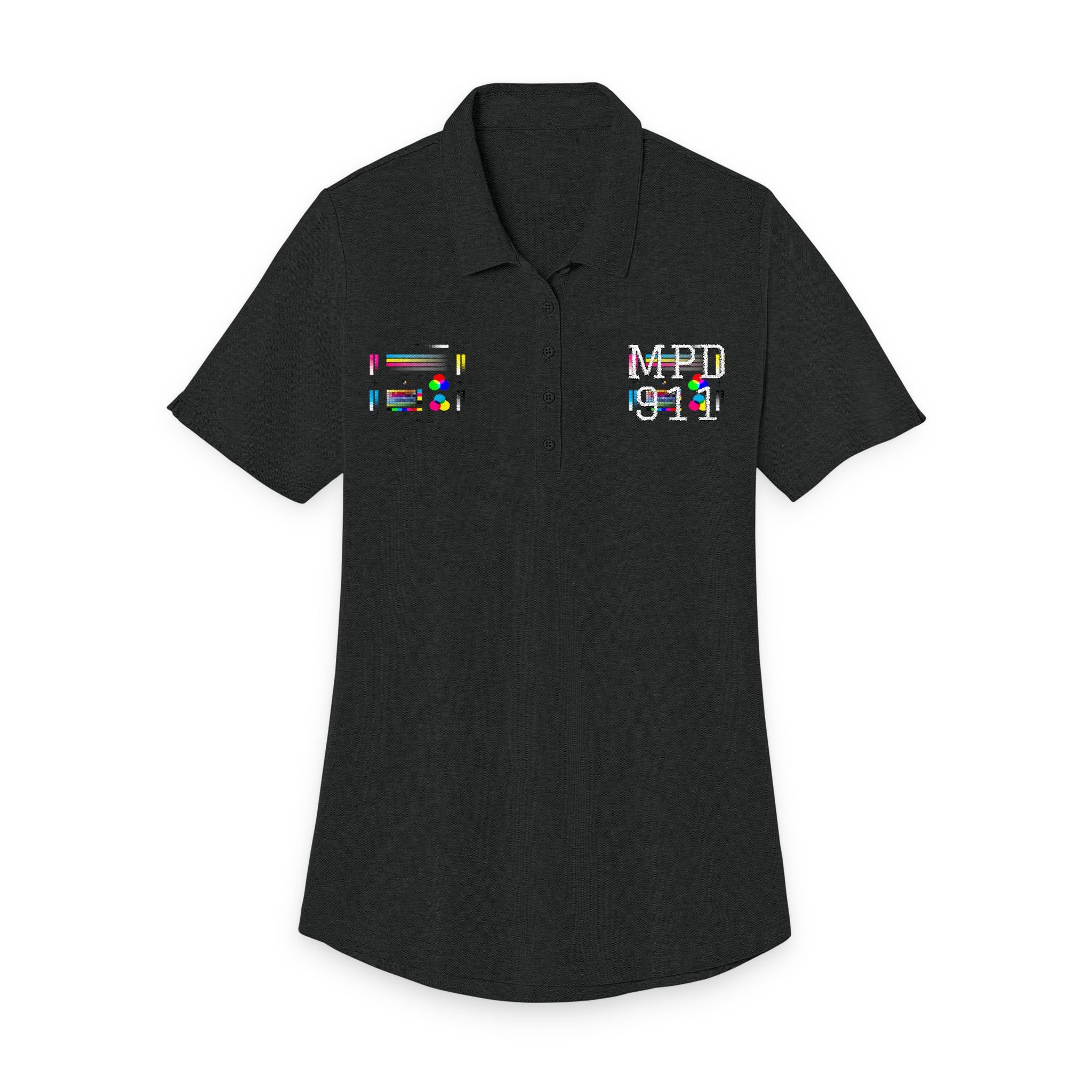 Ladies Polo — Colorful Mosaic MPI 912 Chest Logos