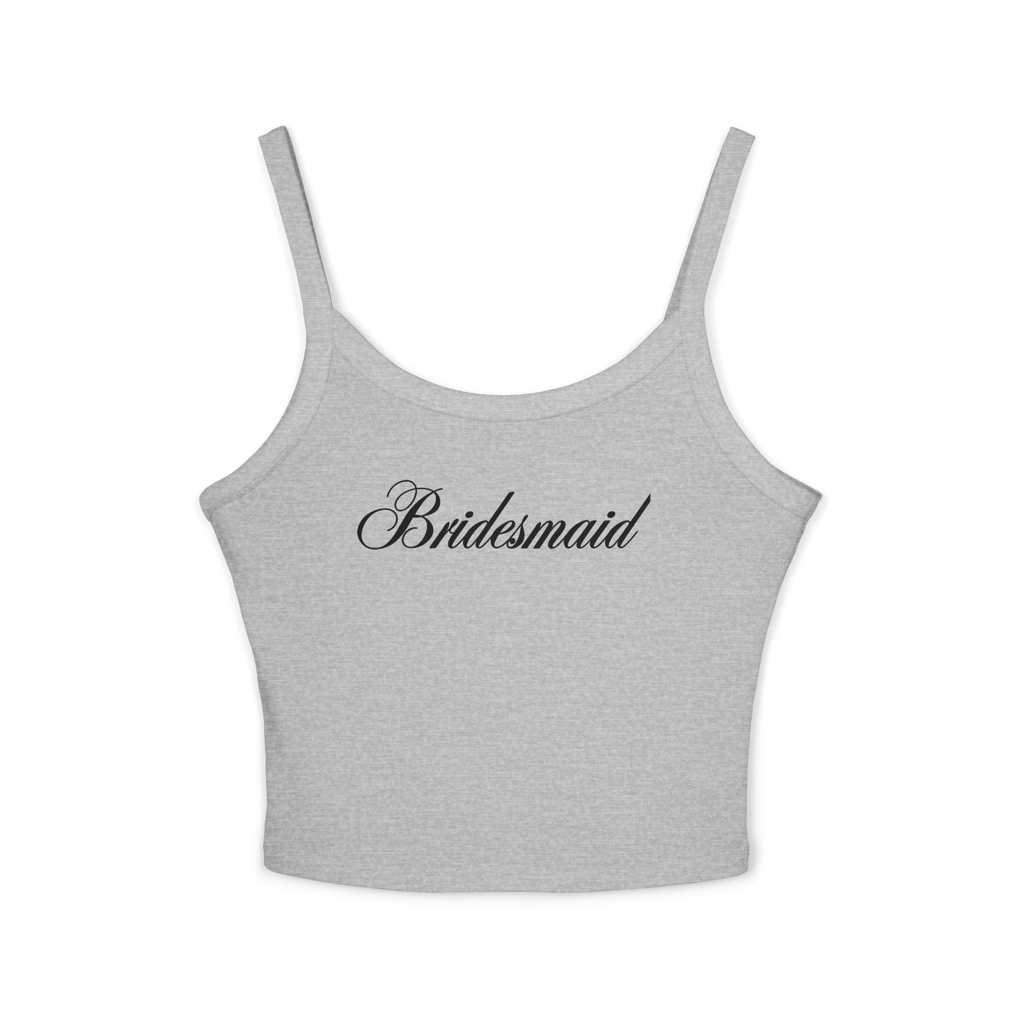 Bridesmaid Spaghetti Strap Tank Top — Elegant Script Bridal Party Tank