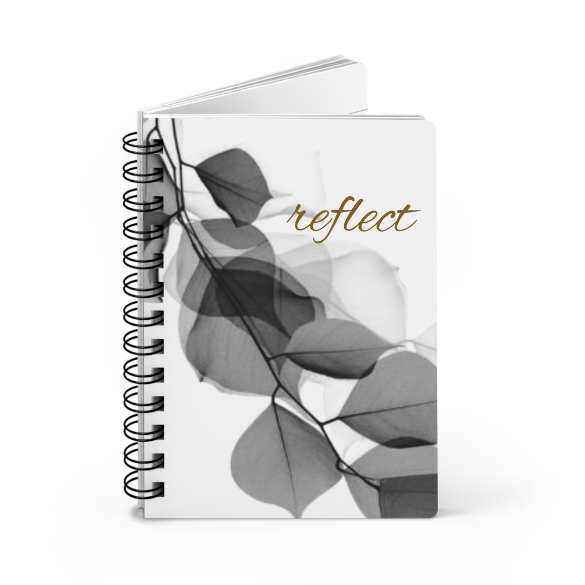 Reflect Spiral Journal — Minimal Botanical Notebook for Mindful Journaling