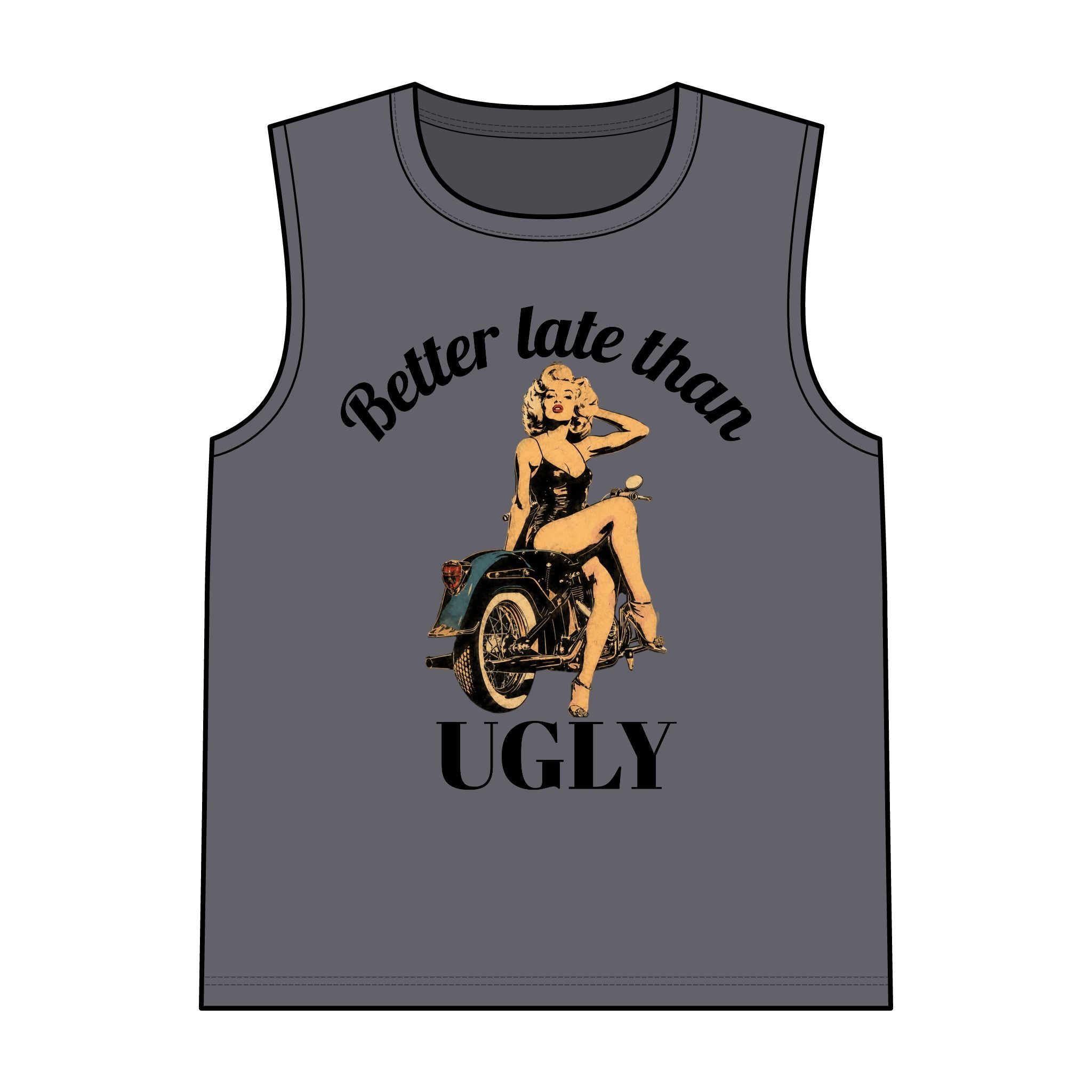 Retro Moto Pinup Tank — Vintage Pinup Girl on Motorcycle