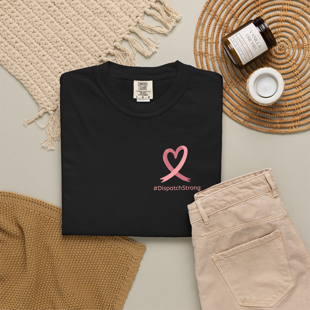 Support Ribbon T-Shirt — #DispatchStrong Breast Cancer Awareness Tee
