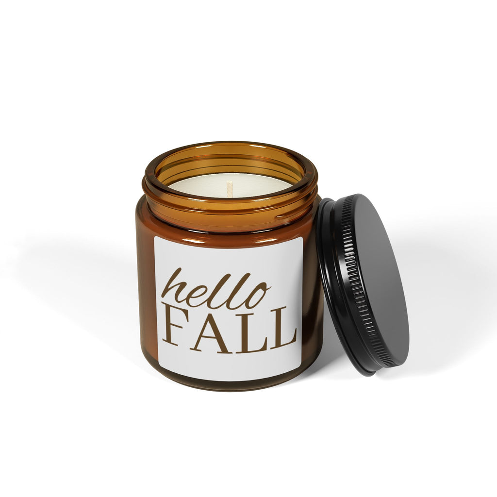 Hello Fall Candle Amber Jar | Scented Soy Candle