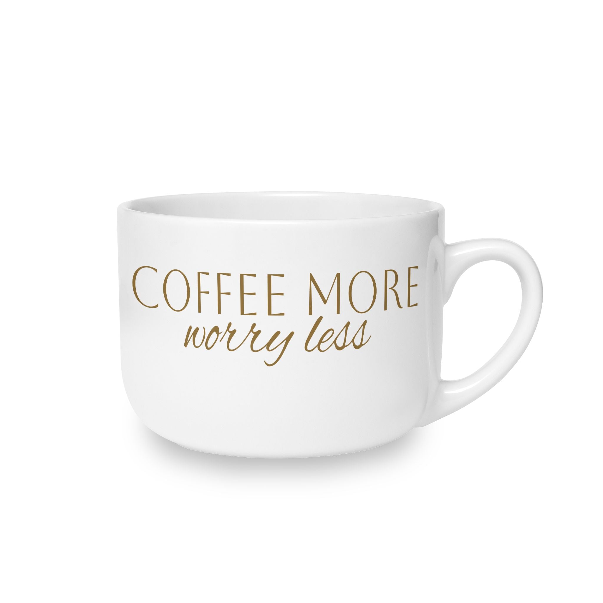 Coffee More, Worry Less Latte Mug – 25oz Ceramic