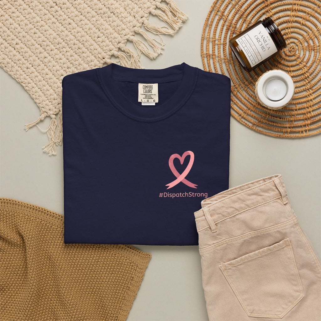 Support Ribbon T-Shirt — #DispatchStrong Breast Cancer Awareness Tee