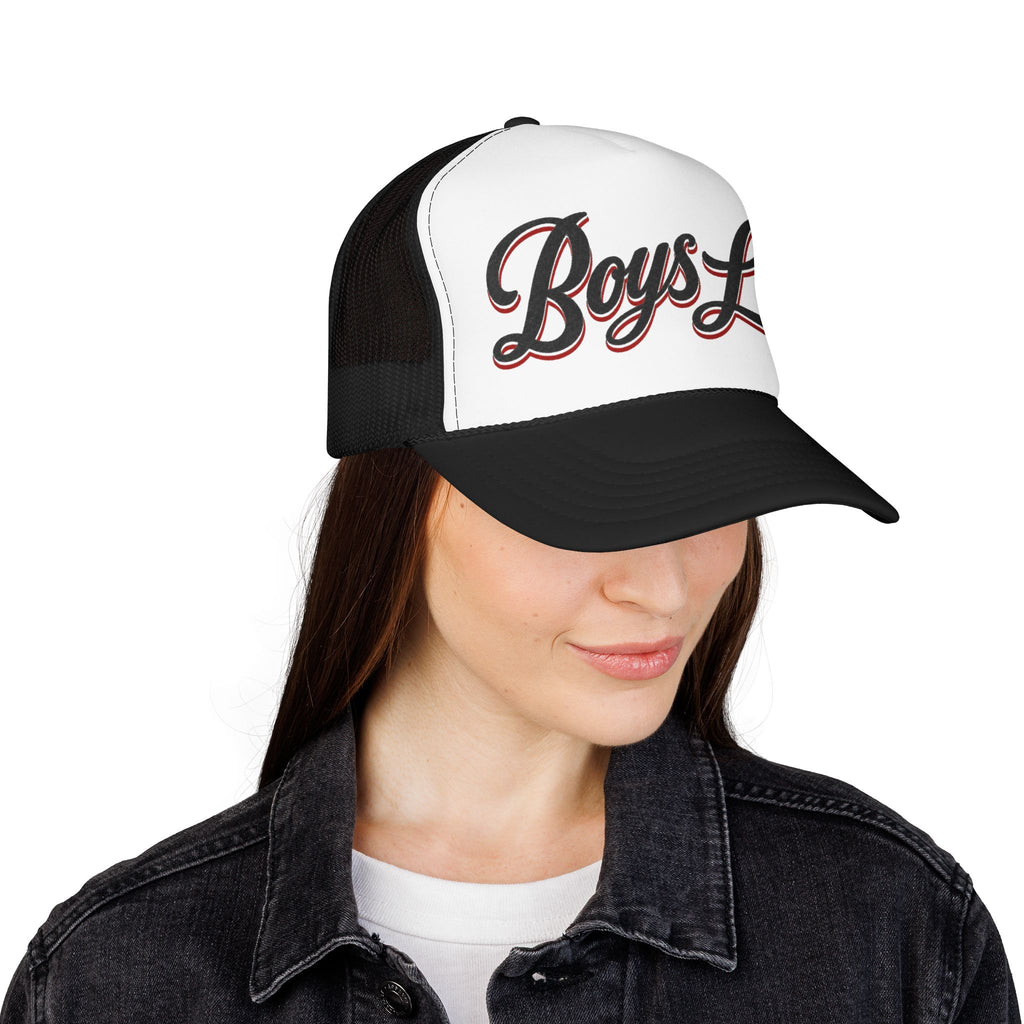 Boys Lie Foam Trucker Hat | Script Graphic Mesh Cap