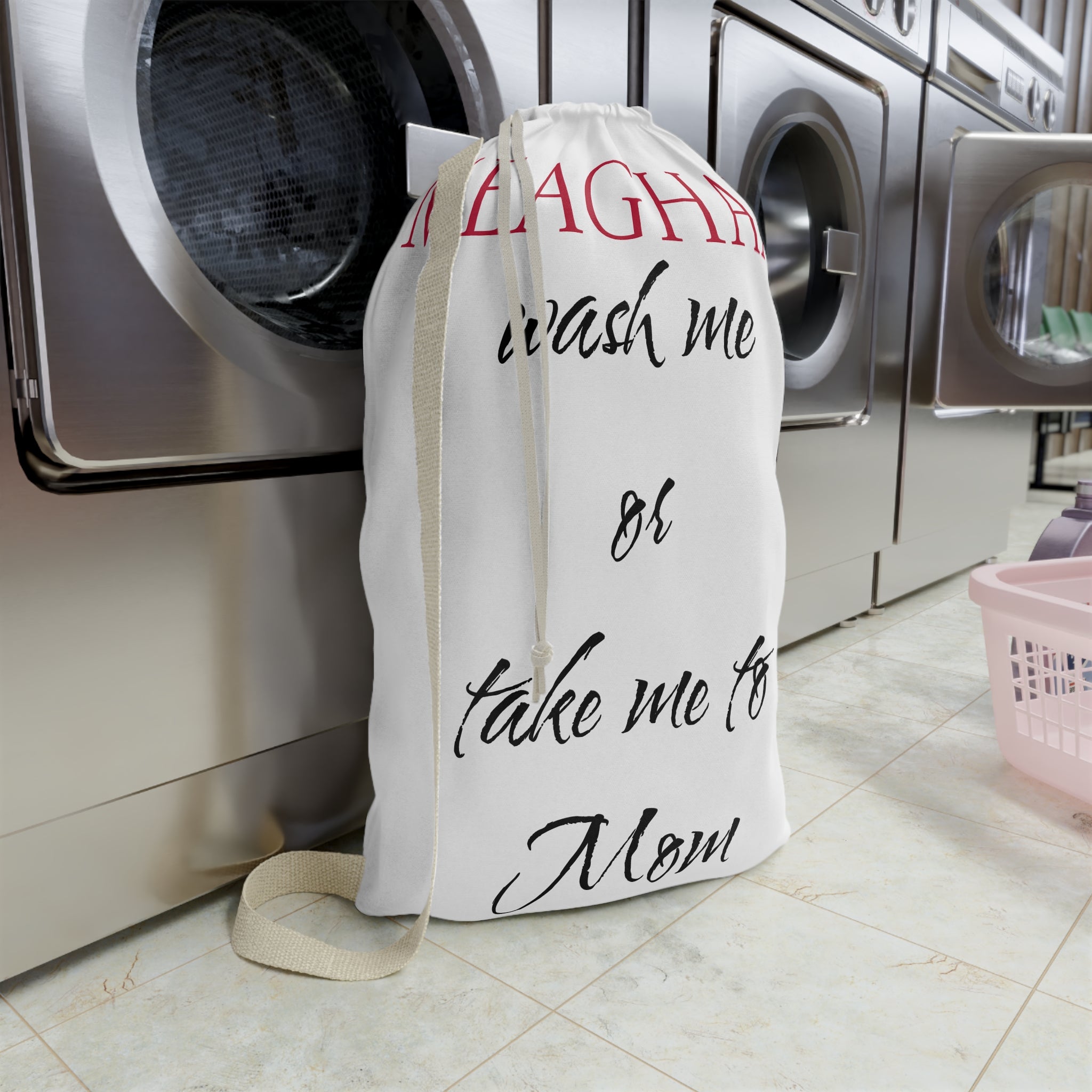 Laundry Bag — Funny Script 'Laundry: Sort Tomorrow, Wash Later, Iron Yeah Right' Canvas Tote
