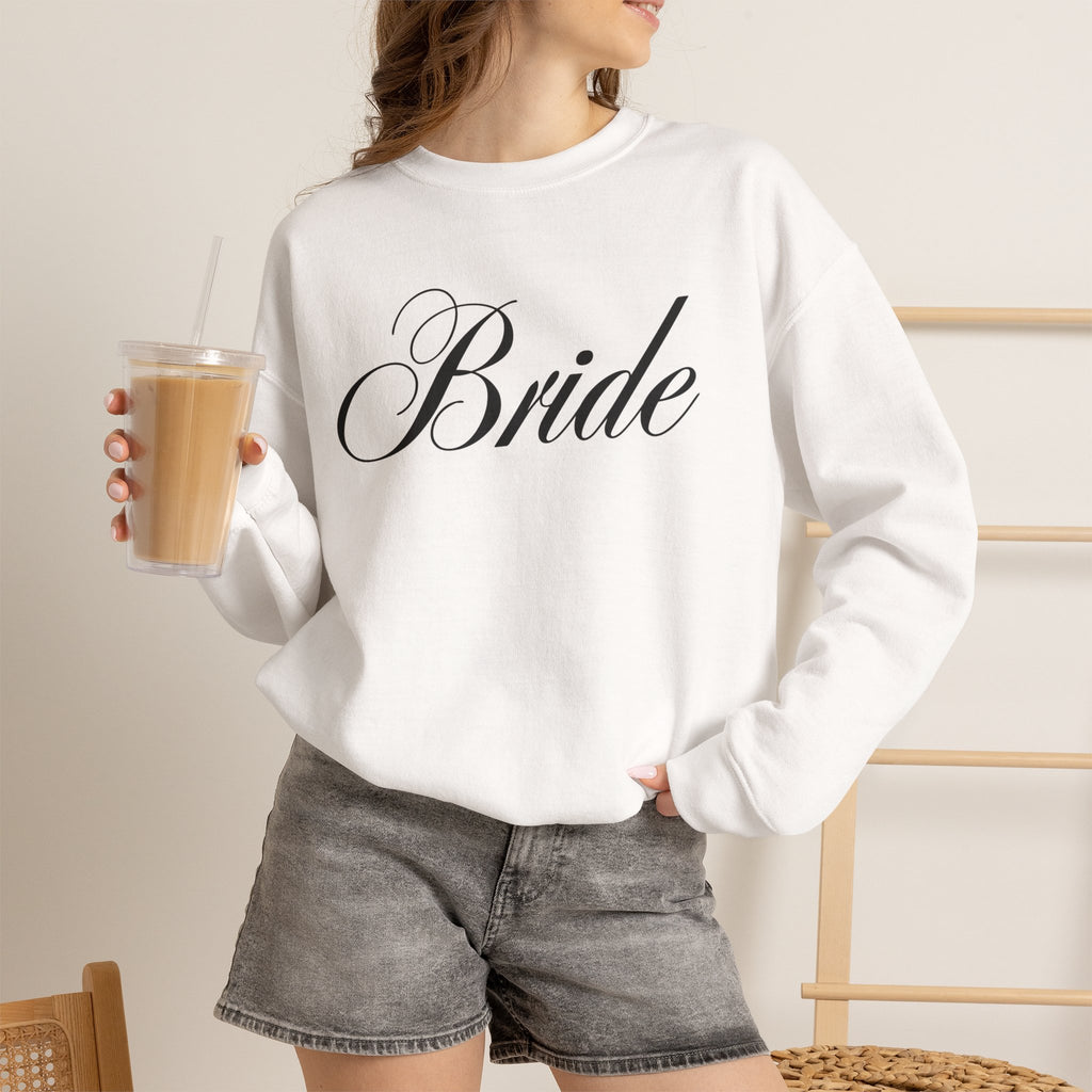 Bride Script Sweatshirt — Bridal Crewneck Pullover for Bachelorette & Wedding Day