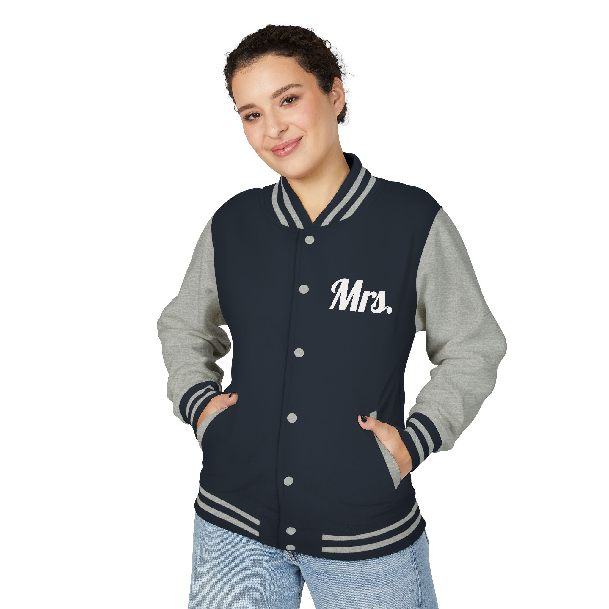 Mrs. Letterman Jacket — 'Til Death Skeleton Heart Hands Varsity Jacket