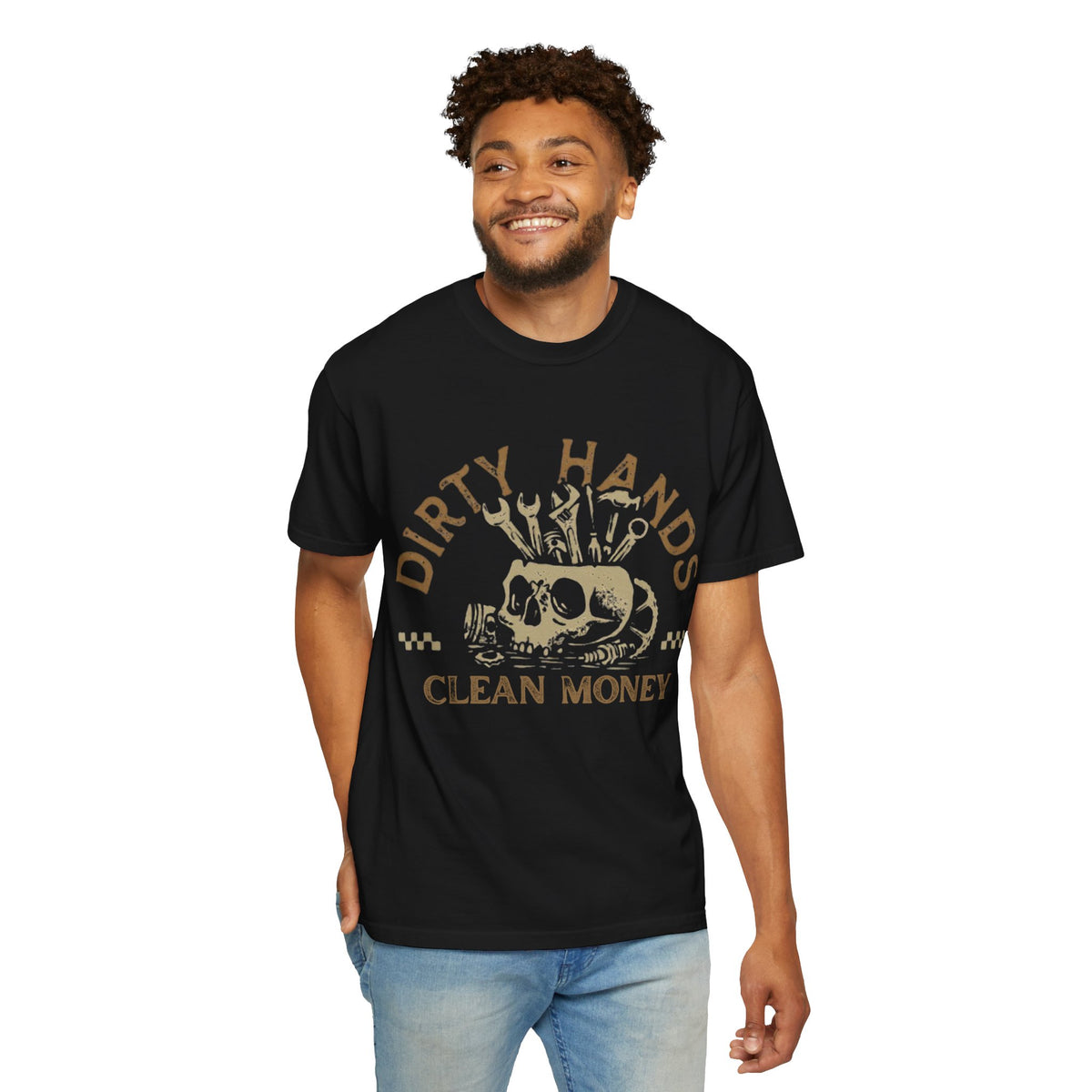 Dirty Hands, Clean Money Black Vintage Graphic Tee Shirt