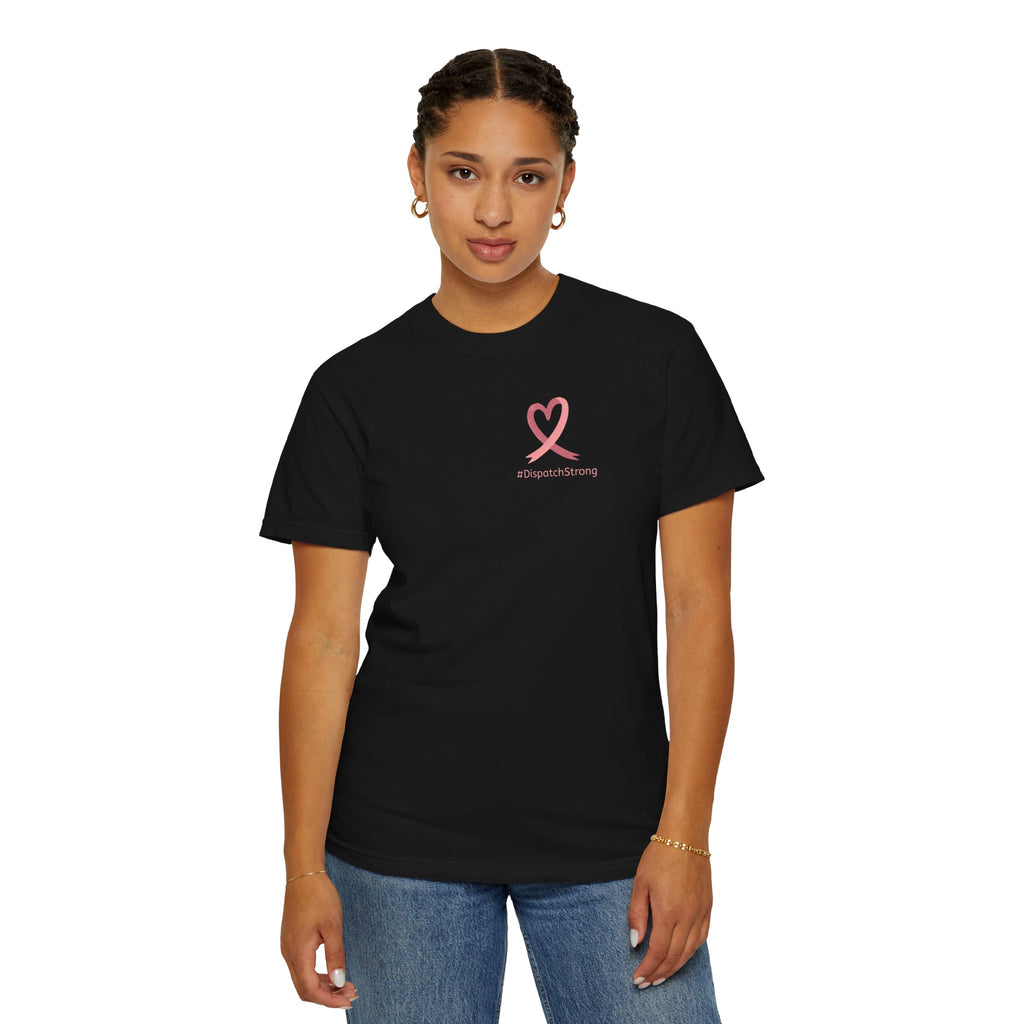 Support Ribbon T-Shirt — #DispatchStrong Breast Cancer Awareness Tee