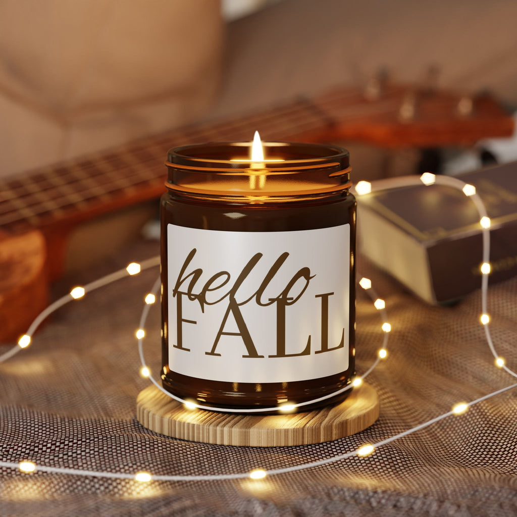 Hello Fall Candle Amber Jar | Scented Soy Candle