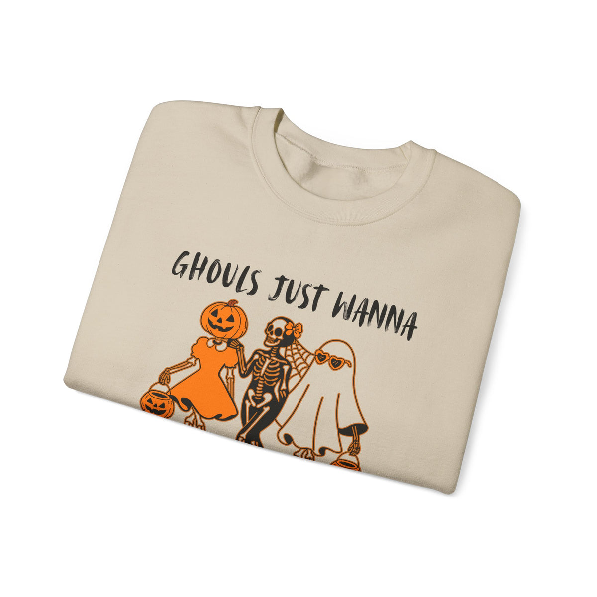 Ghouls Just Wanna Have Fun Crewneck Sweatshirt  | Vintage Halloween Trick-or-Treat Graphic