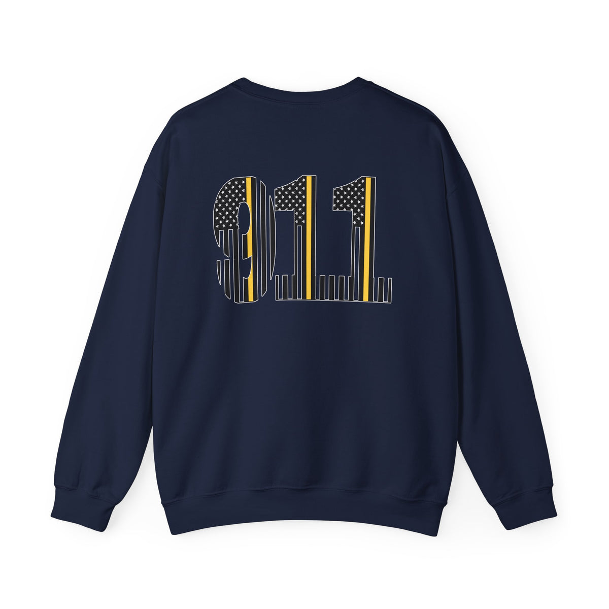 911 Thin Gold Line Flag Crewneck Sweatshirt — Thin Gold Line Dispatcher