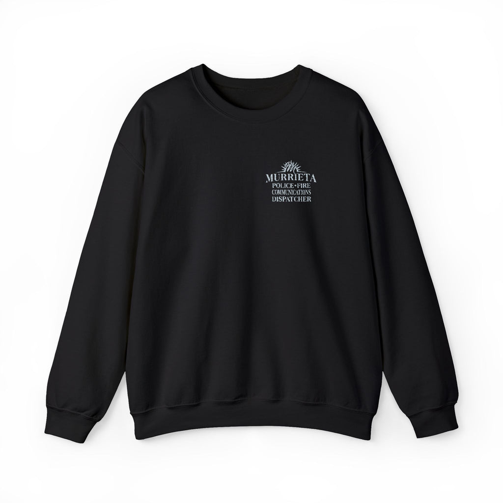 MPD Unisex Dispatcher Black Crewneck Sweatshirt — Small Left-Chest Script Logo