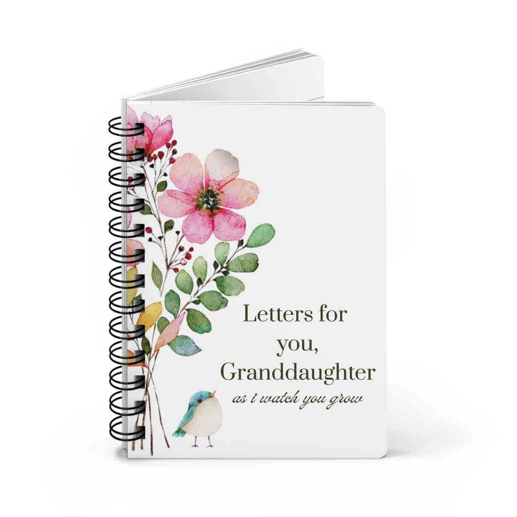 Letters for You, Granddaughter Spiral Journal — Keepsake Floral Memory Notebook