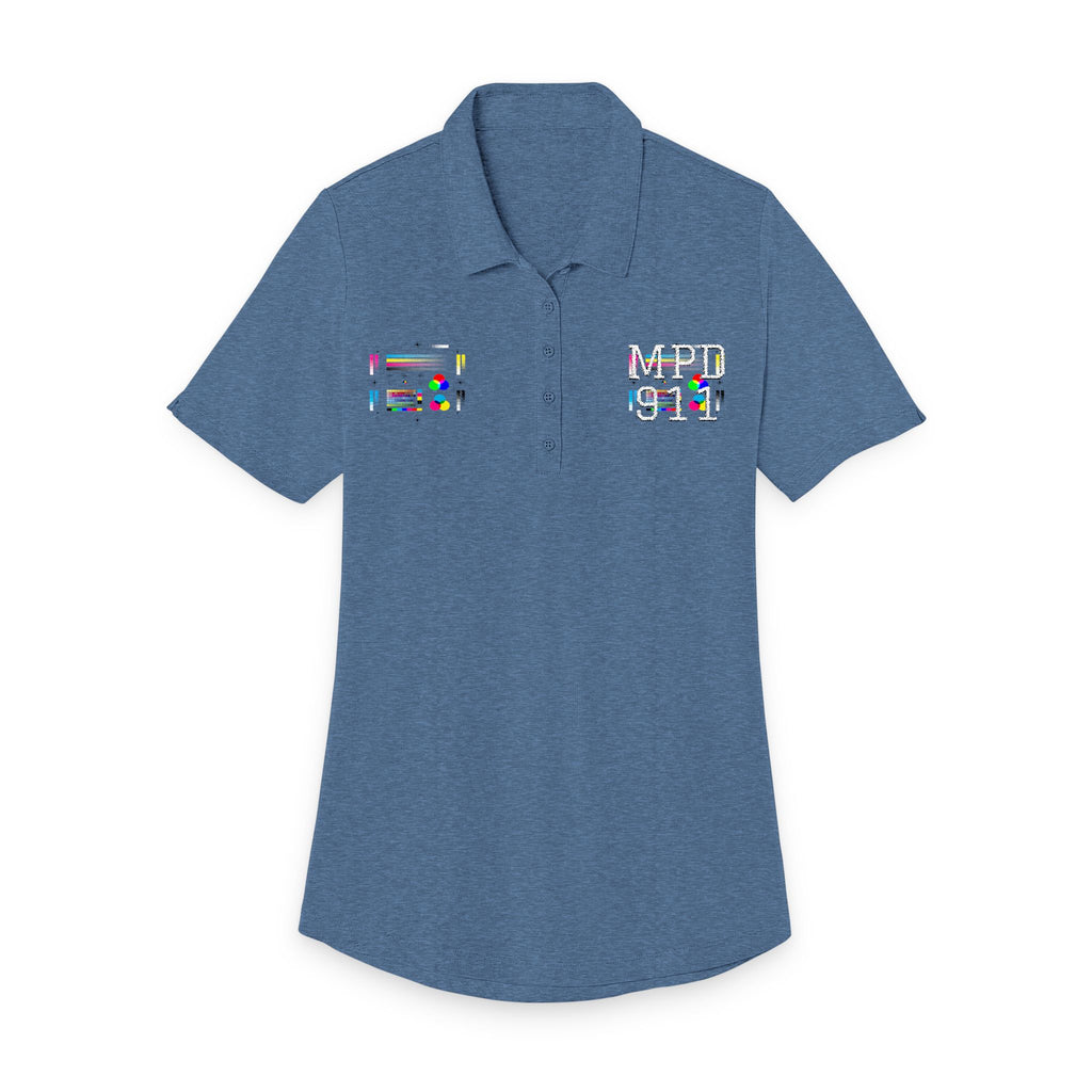 Ladies Polo — Colorful Mosaic MPI 912 Chest Logos