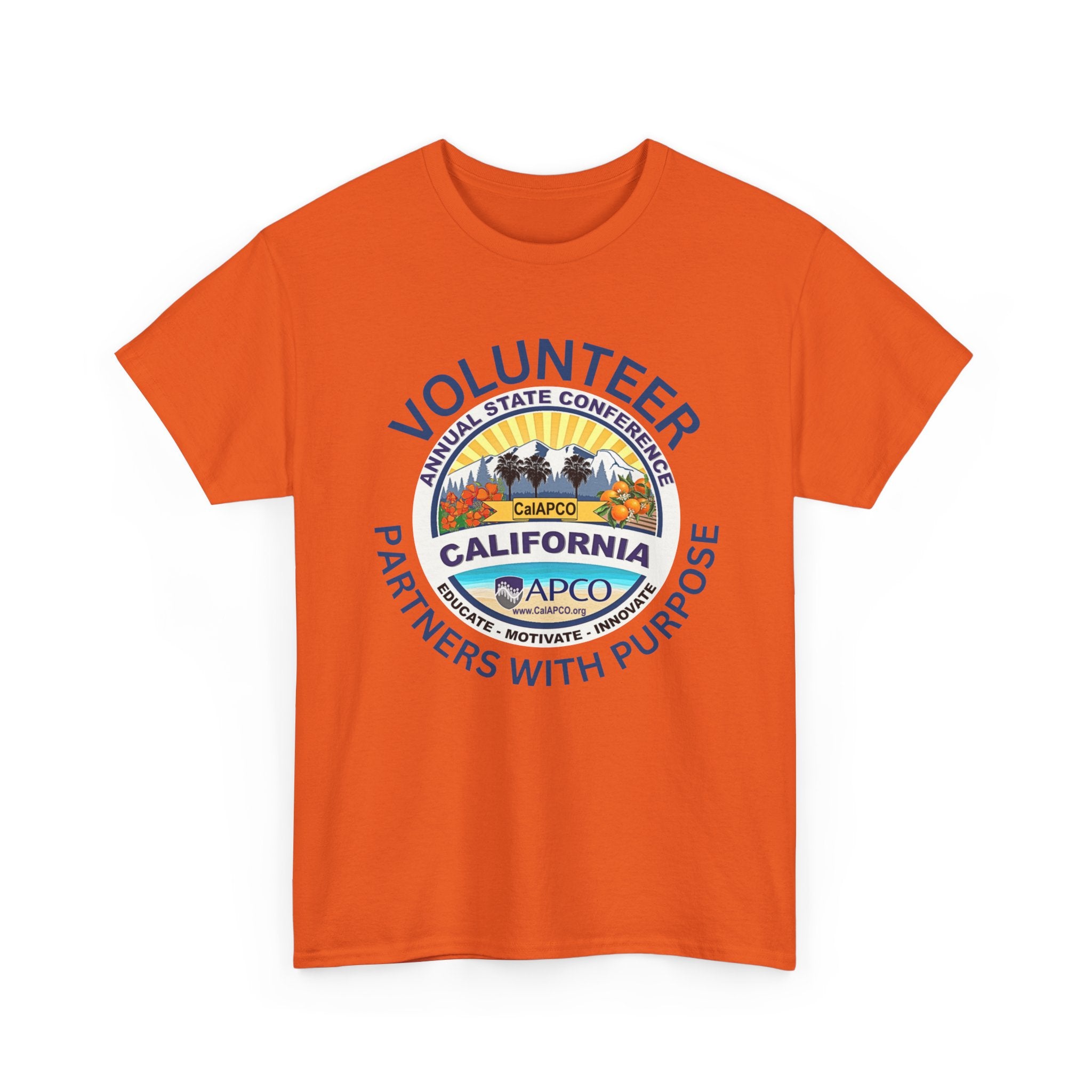 Volunteer T-Shirt — CalAPCO California State Conference  "Volunteer Partner with Purpose”