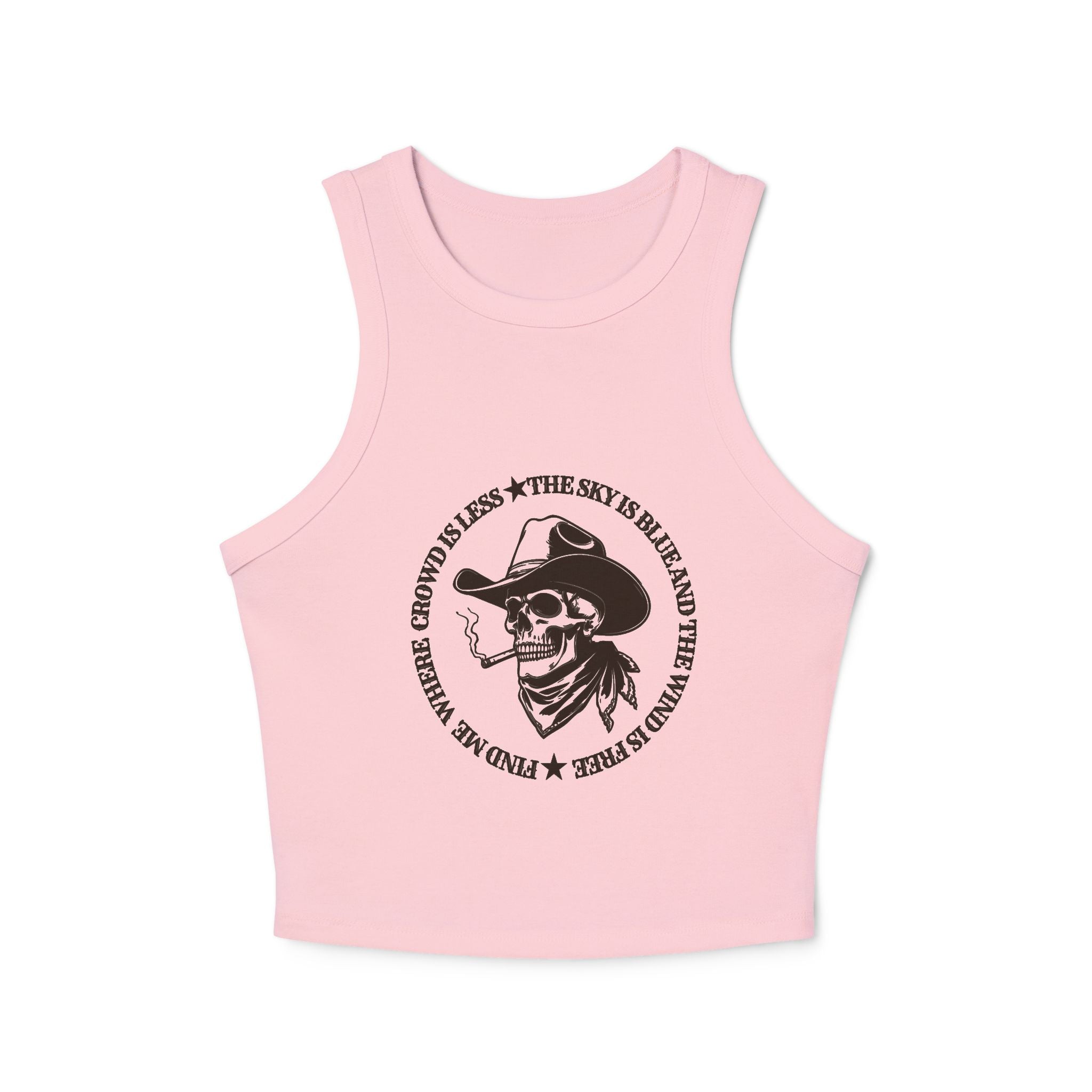 Find Me Where the Crowd is Less Racer Tank Top