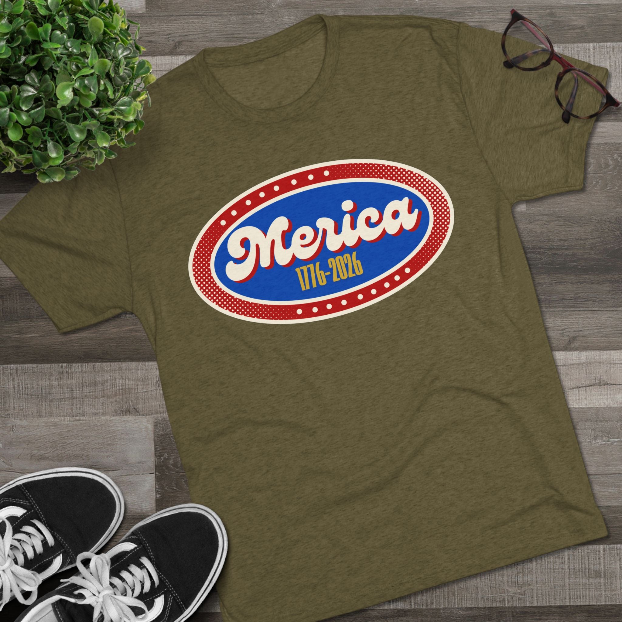 Merica 1776-2026 Tee — Vintage Patriotic Fourth of July Shirt