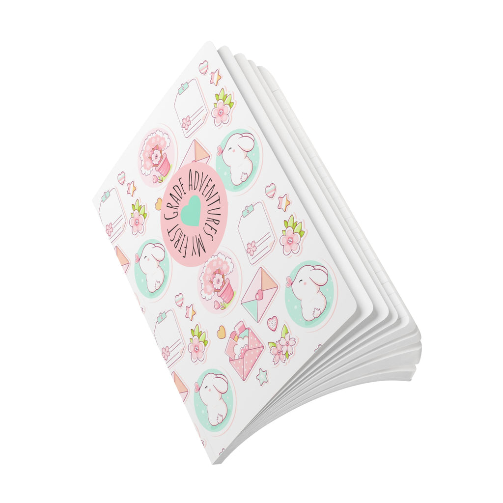 Cute Pastel First Grade Journal — "My First Grade Adventures" Softcover Notebook