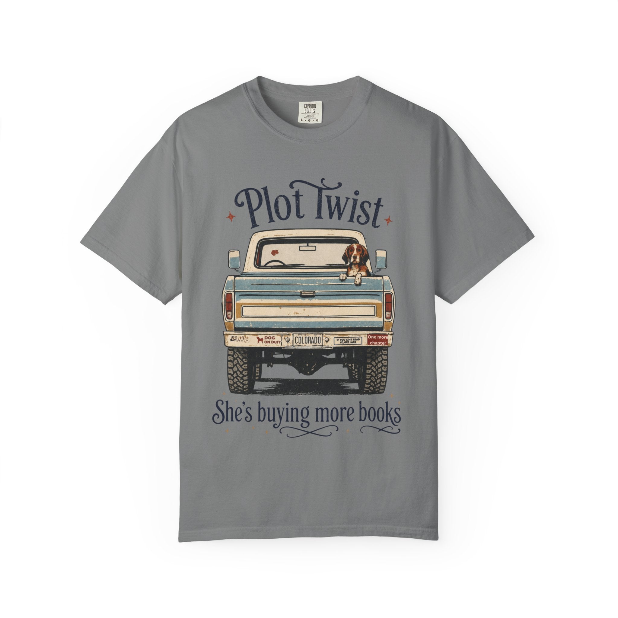 T‑Shirt — "Plot Twist: She's Buying More Books" Vintage Truck Graphic