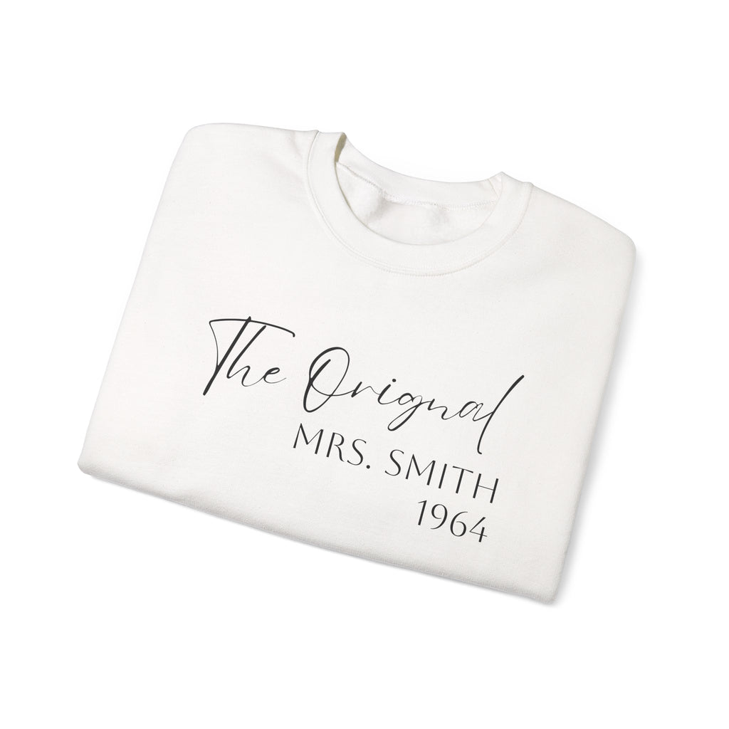 "The Original" Personalized Crewneck Sweatshirt — Custom Mrs. Gift