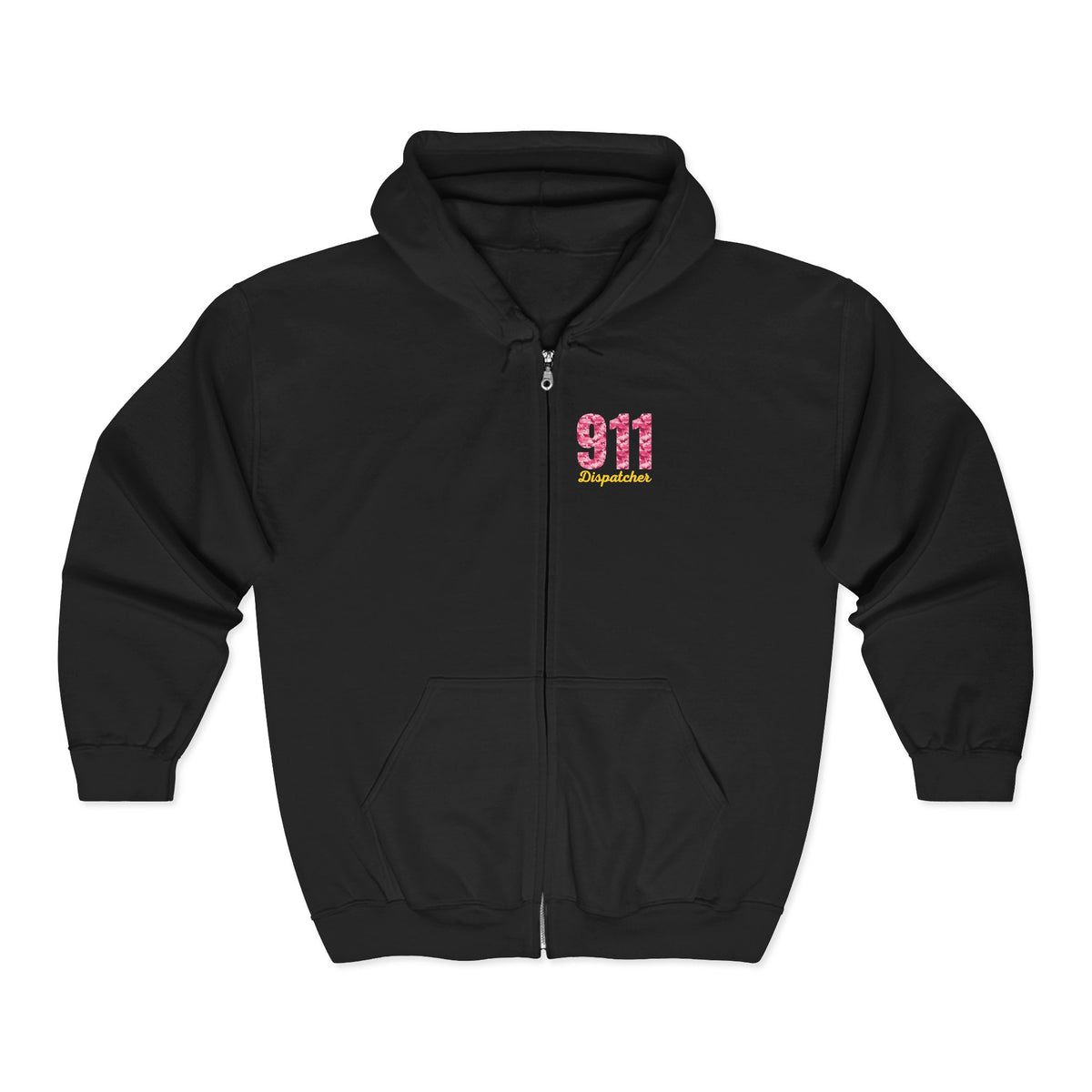911 Dispatcher Pink Camo Zip Hoodie — Emergency Dispatcher Gift