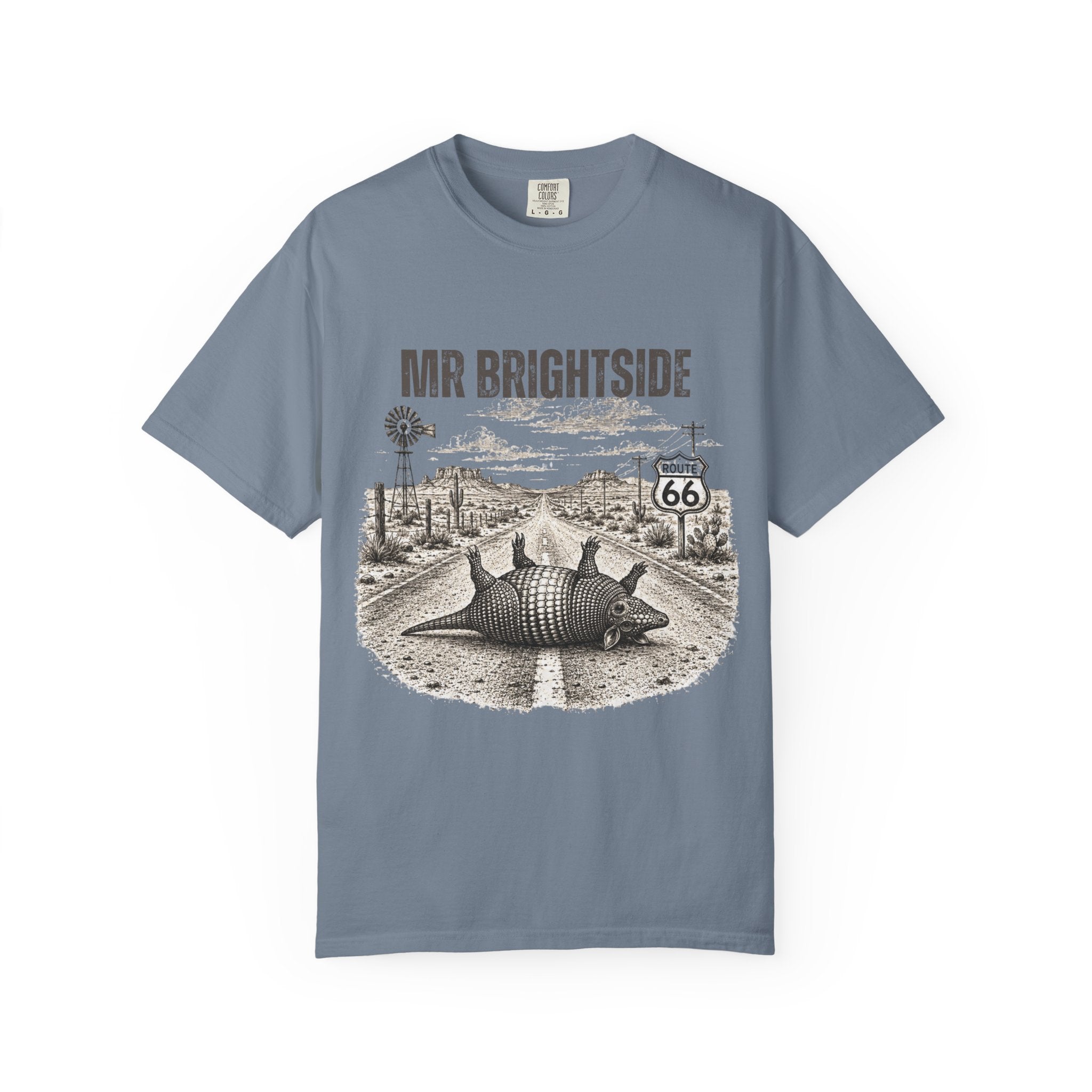 Mr. Bright Side Armadillo Shirt | Funny Route 66 Graphic Tee
