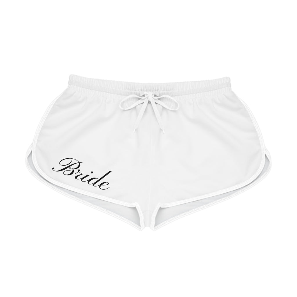 Personalized Bride Relaxed Shorts — White Bridal Party Lounge Shorts