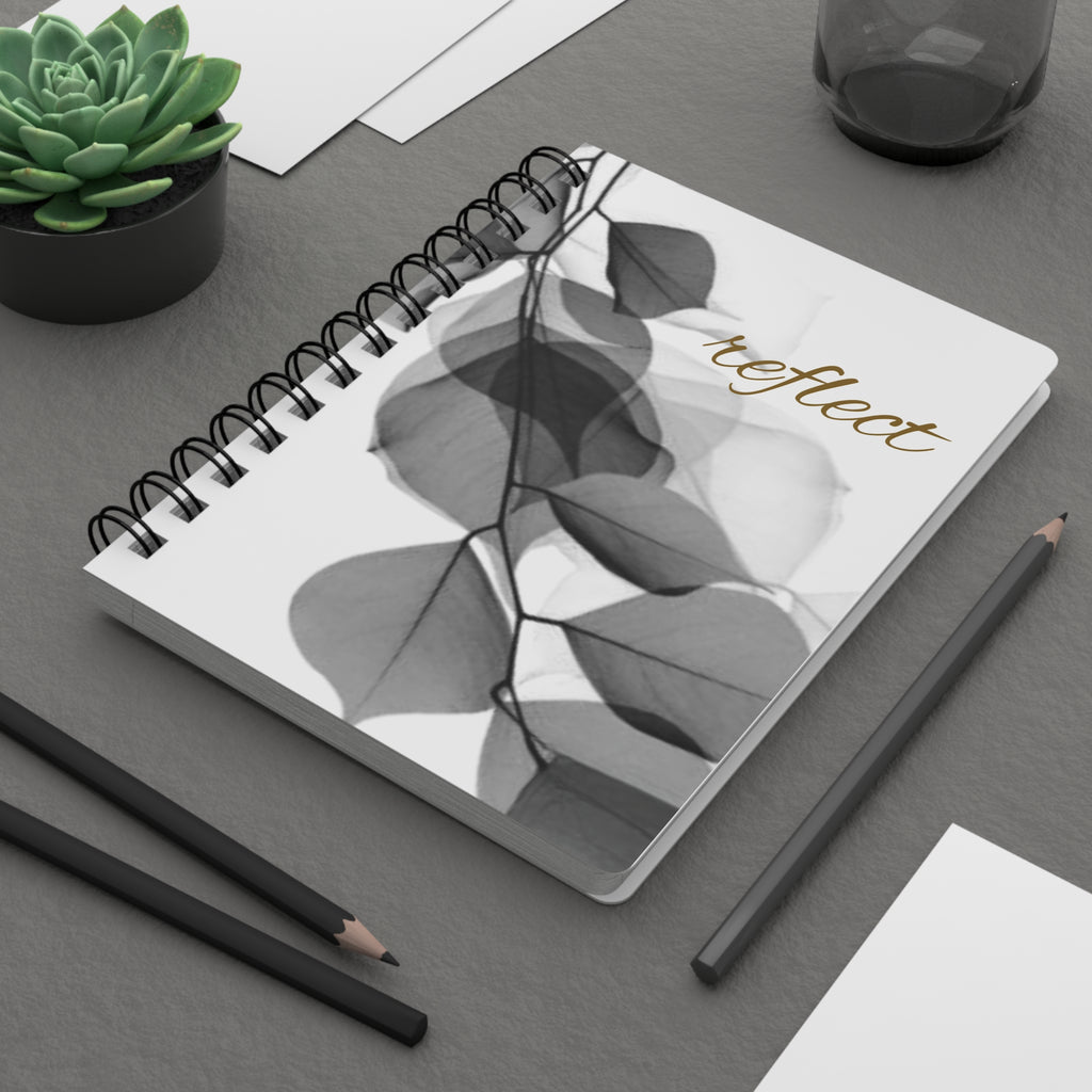 Reflect Spiral Journal — Minimal Botanical Notebook for Mindful Journaling